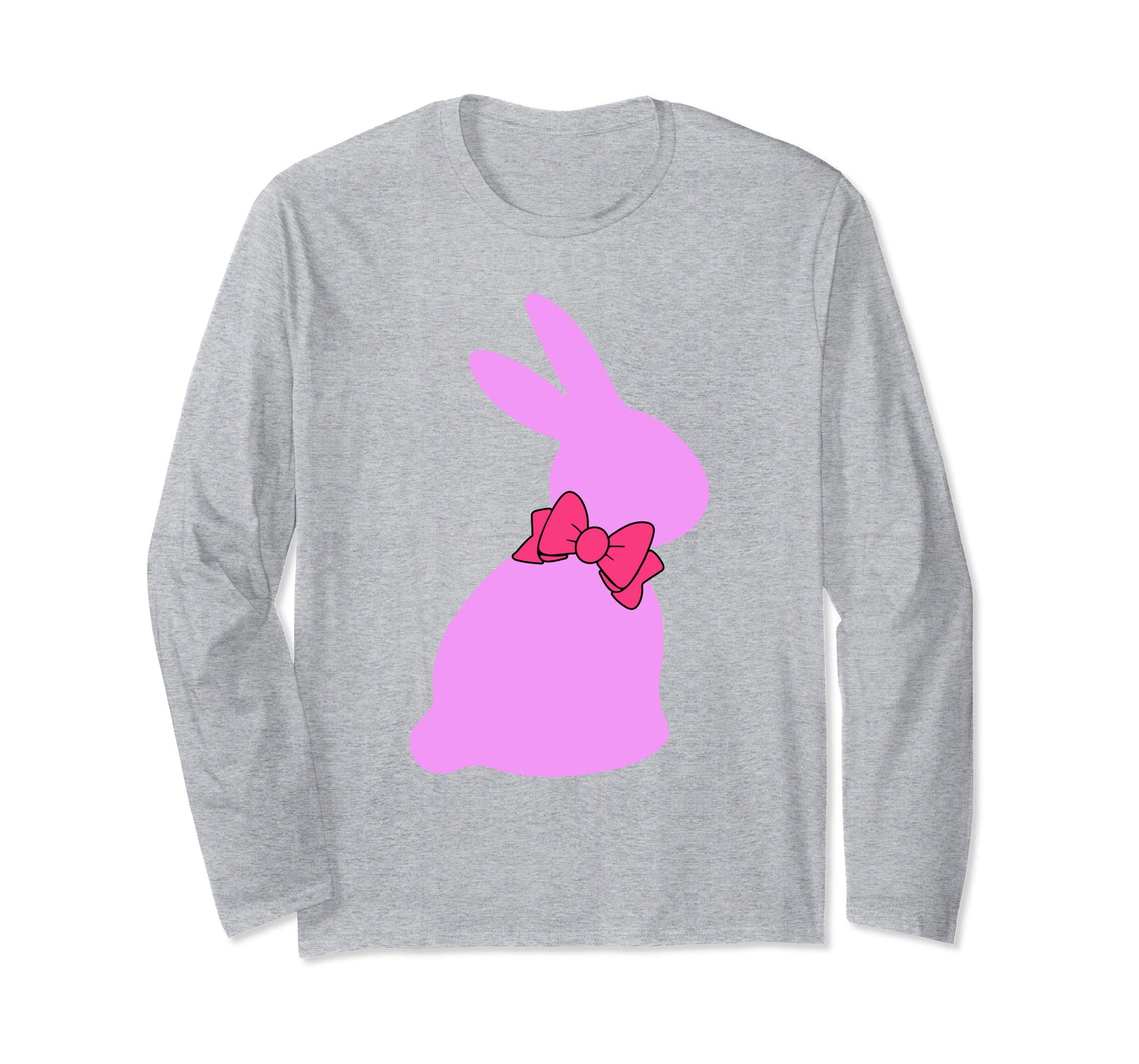 Happy Easter Bunny Silhouette Bow Long Sleeve T Shirt Gift