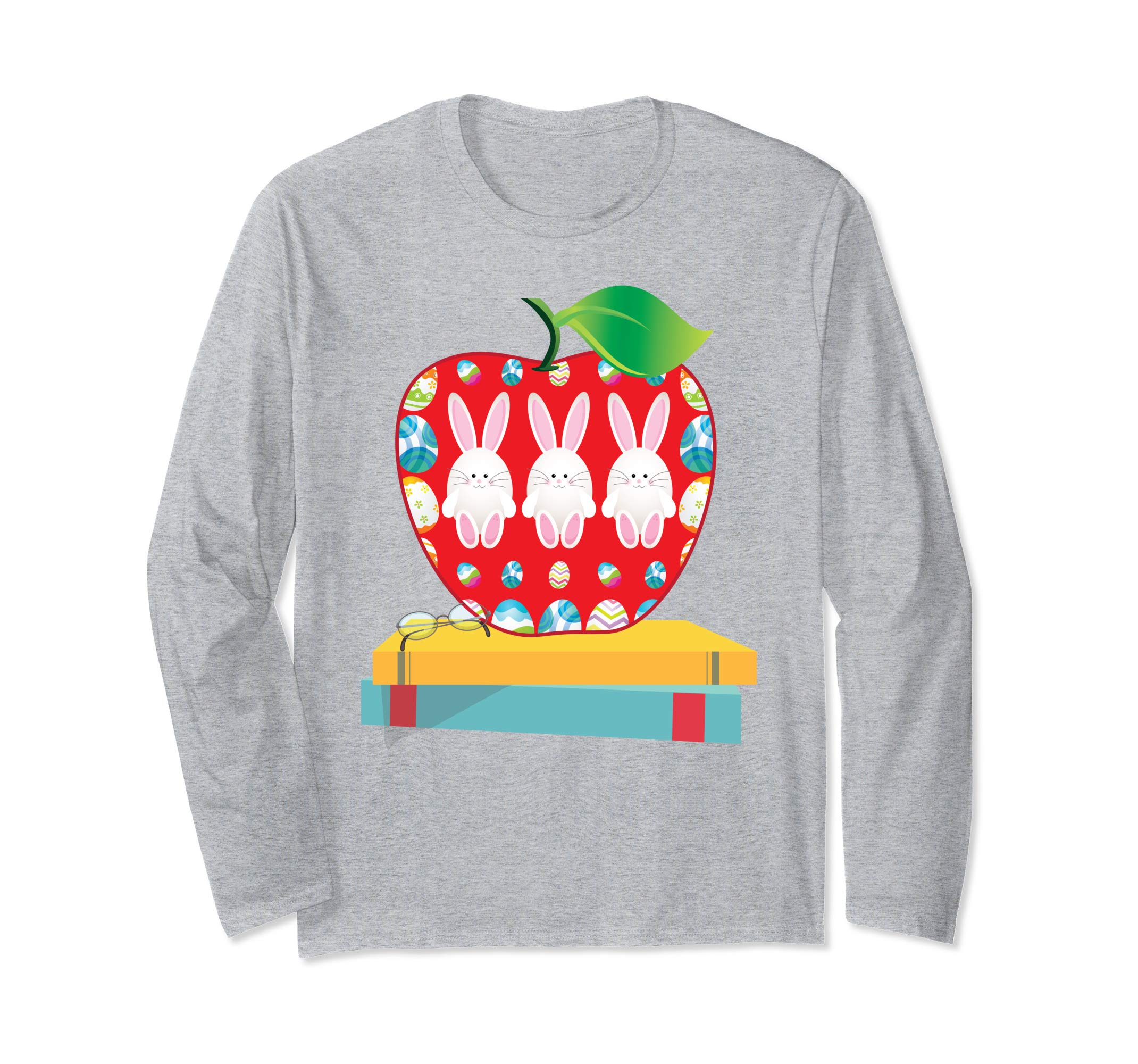 Apple Bunny Teacher I Love My Bunnies Easter Day T-Shirt Boy