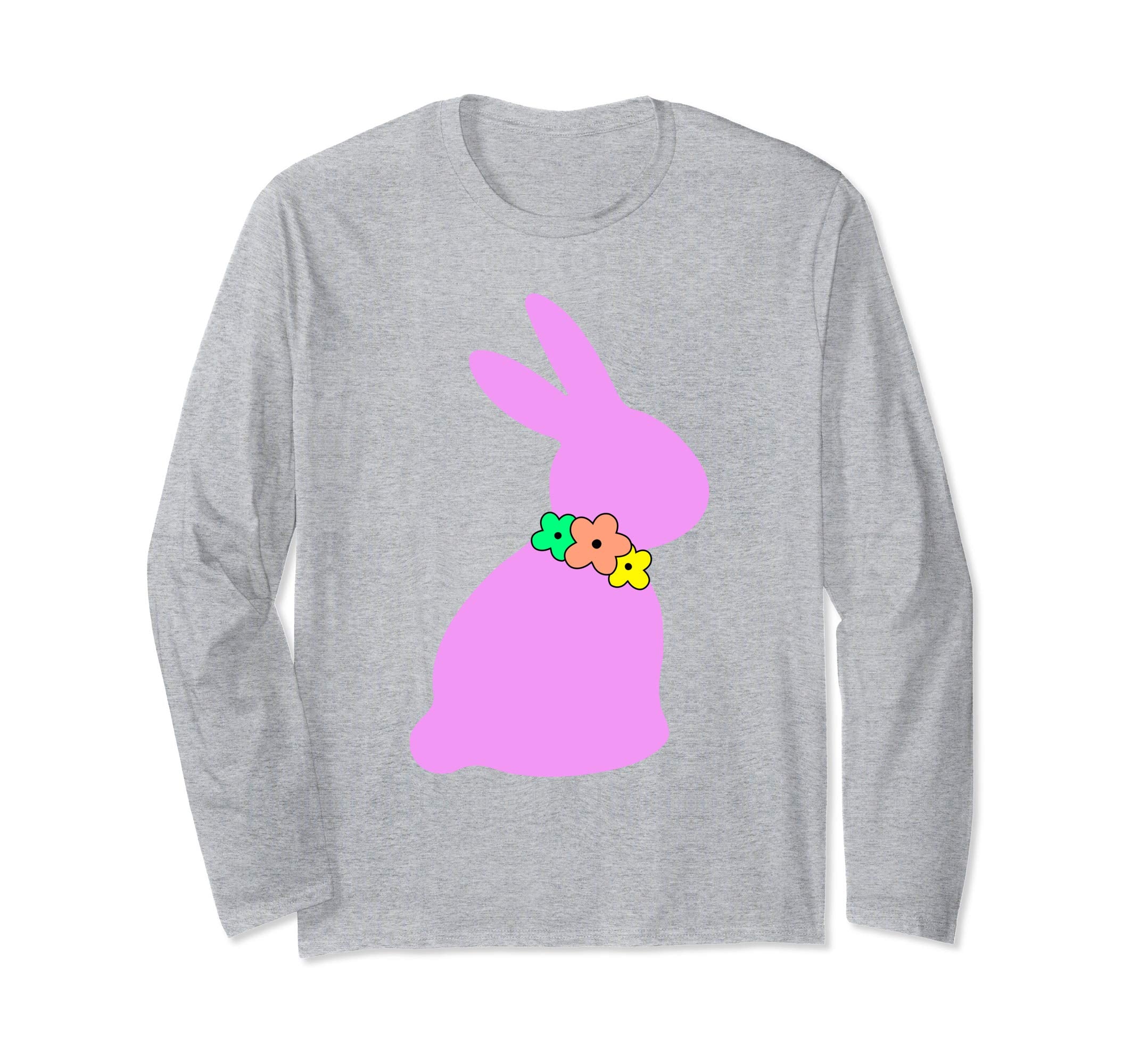 Happy Easter Bunny Silhouette Bow Long Sleeve T Shirt Gift