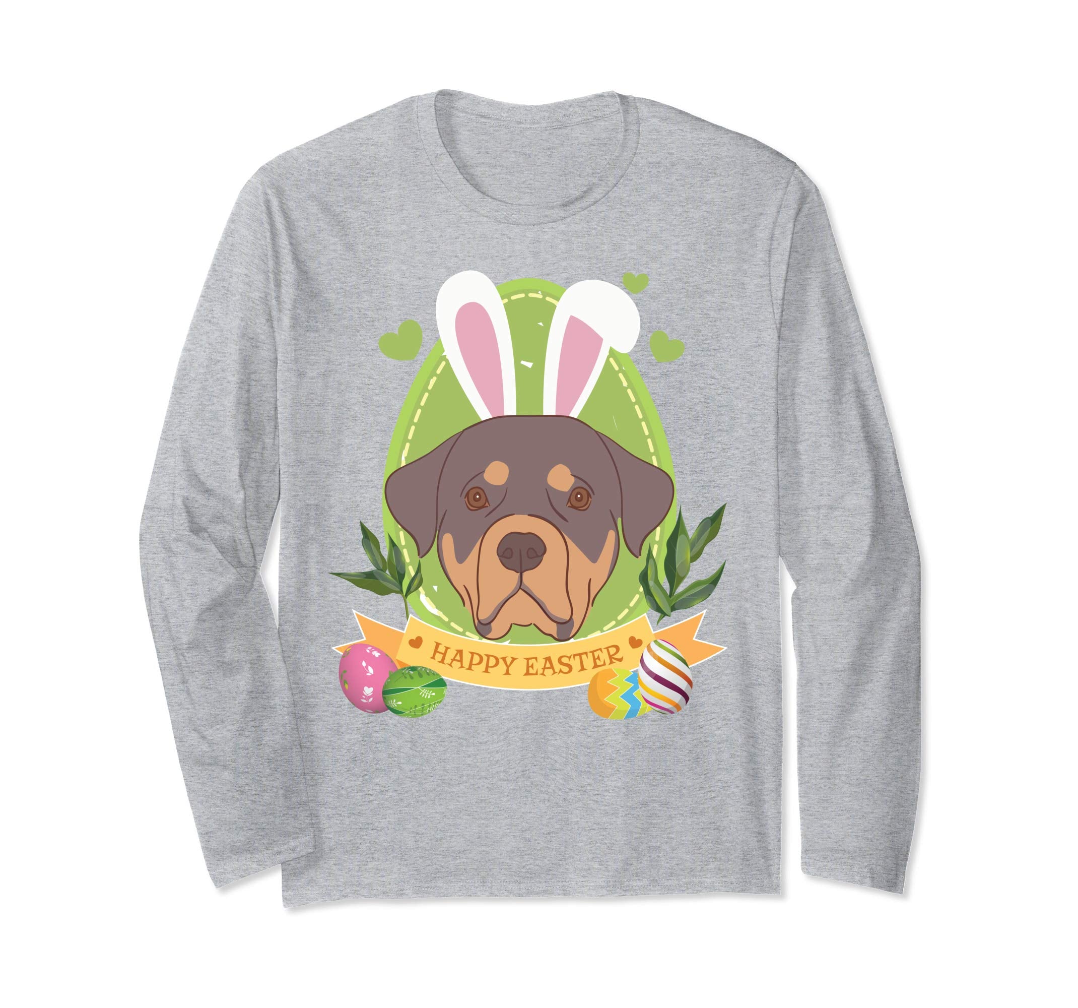 Bunny Rottweiler Dog Easter Day Lovers T-Shirt Egg Hunting