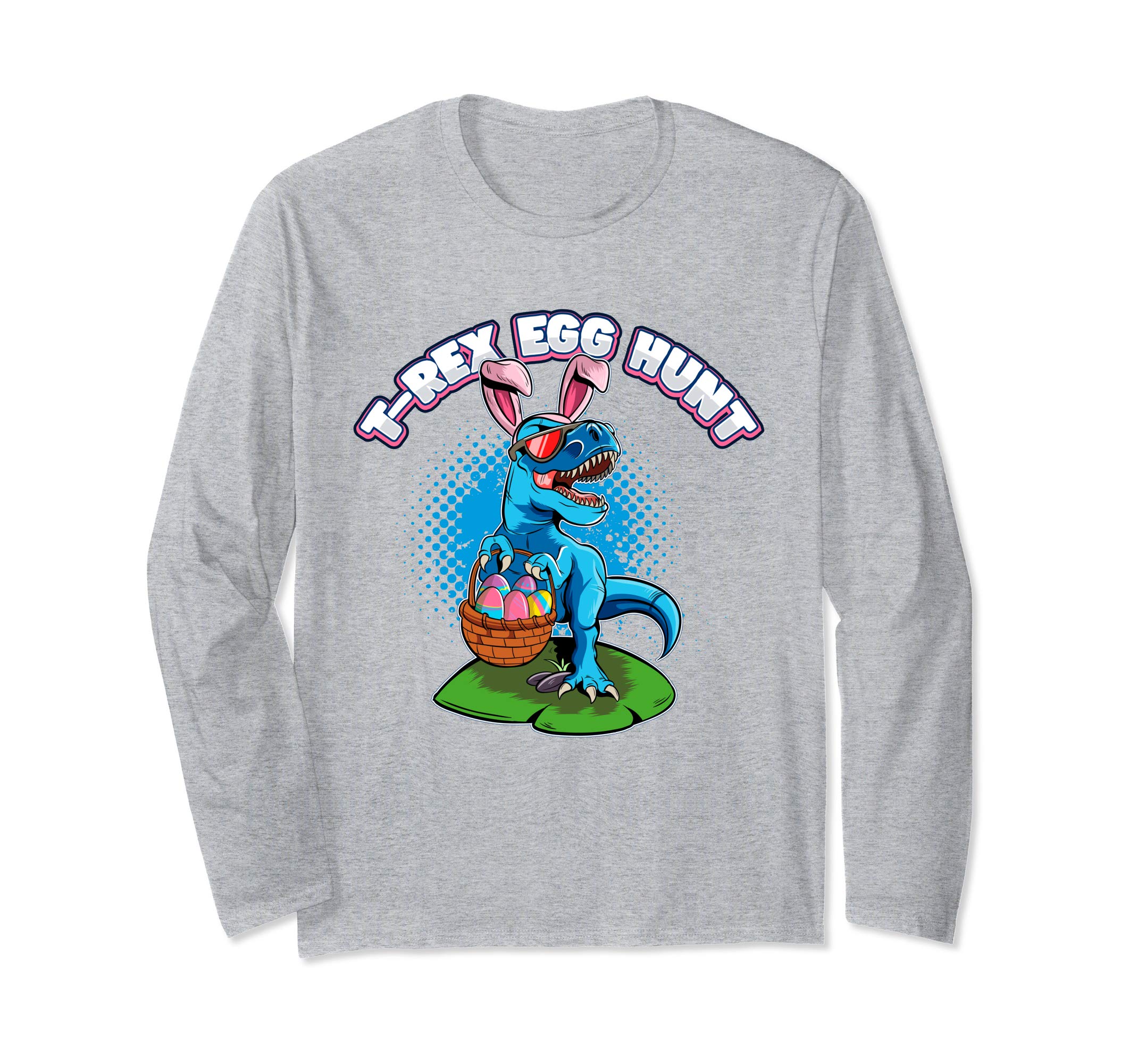 T-Rex Egg Hunt Easter Dinosaur Long Sleeve Shirt