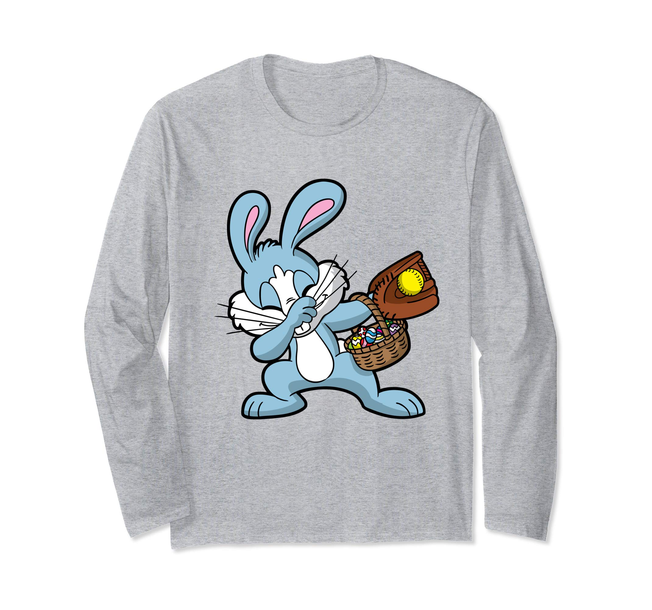 Dabbing Easter Bunny Long Sleeve Shirt Softball Dab Dance