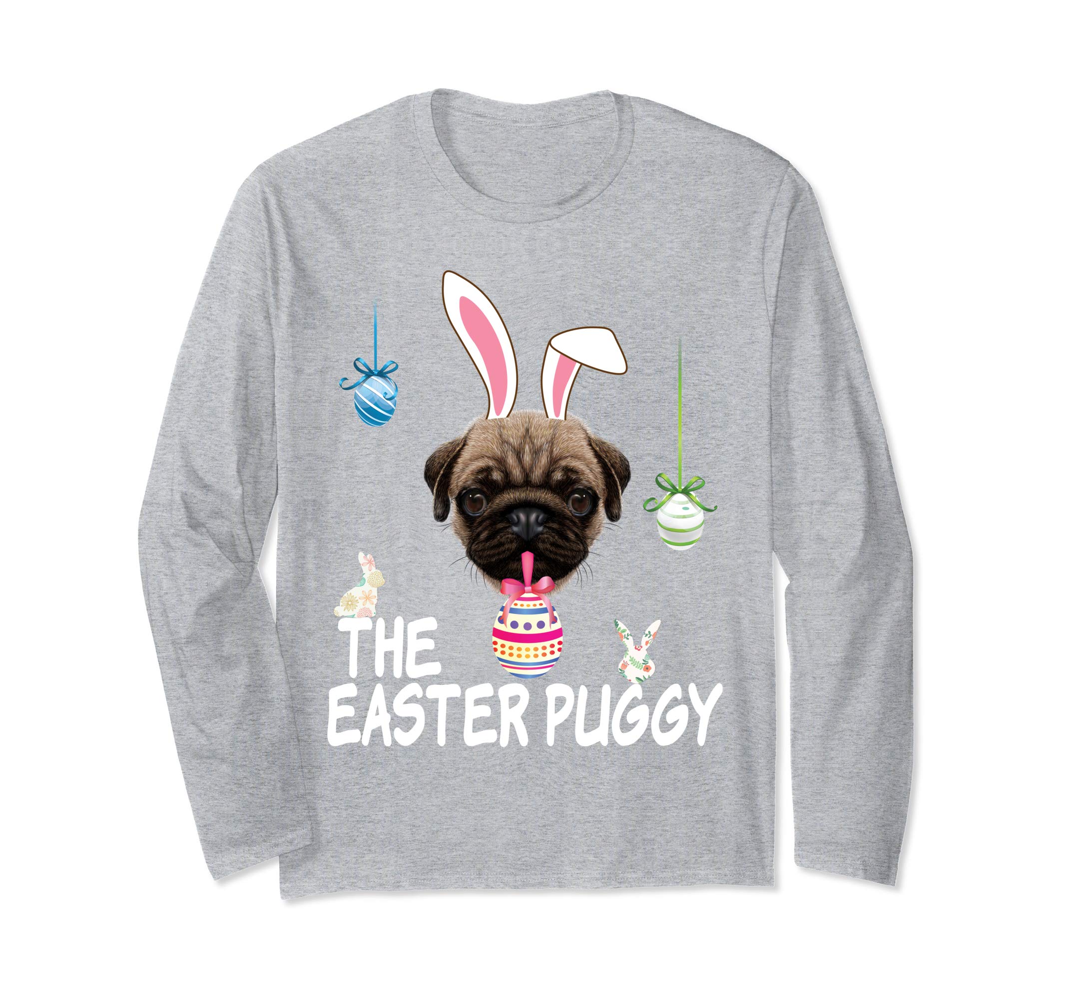 The Puggy Easter Pug Dog Bunny Egg T-Shirt Dog Lover Hunting