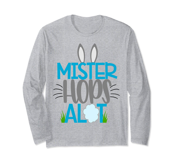 Boys Easter Shirt Kids Cute Mister Hops A Lot Bunny School