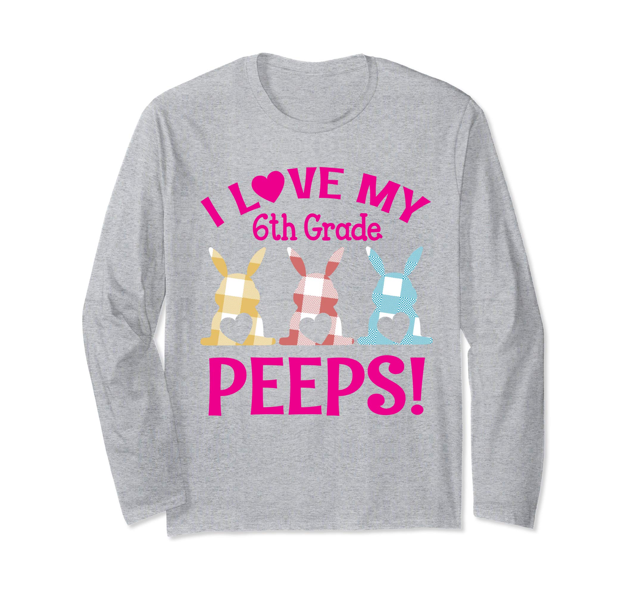 I Love My 6th Grade Peeps Bunnies Teacher Easter Retro Shirt