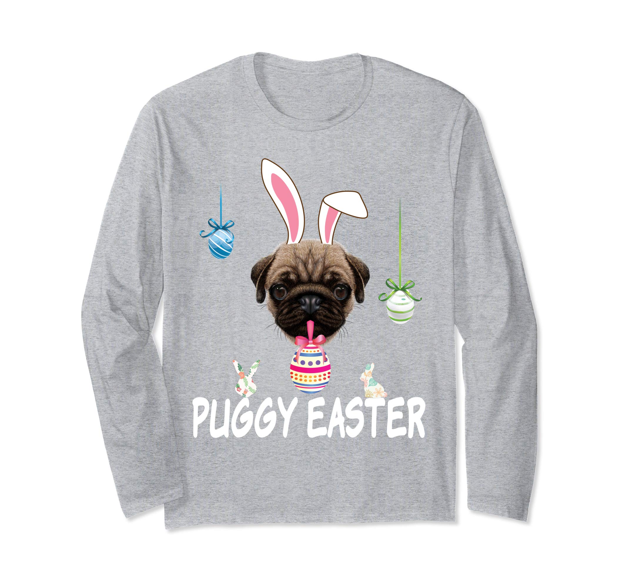 The Puggy Easter Pug Dog Bunny Egg T-Shirt Dog Lover Hunting