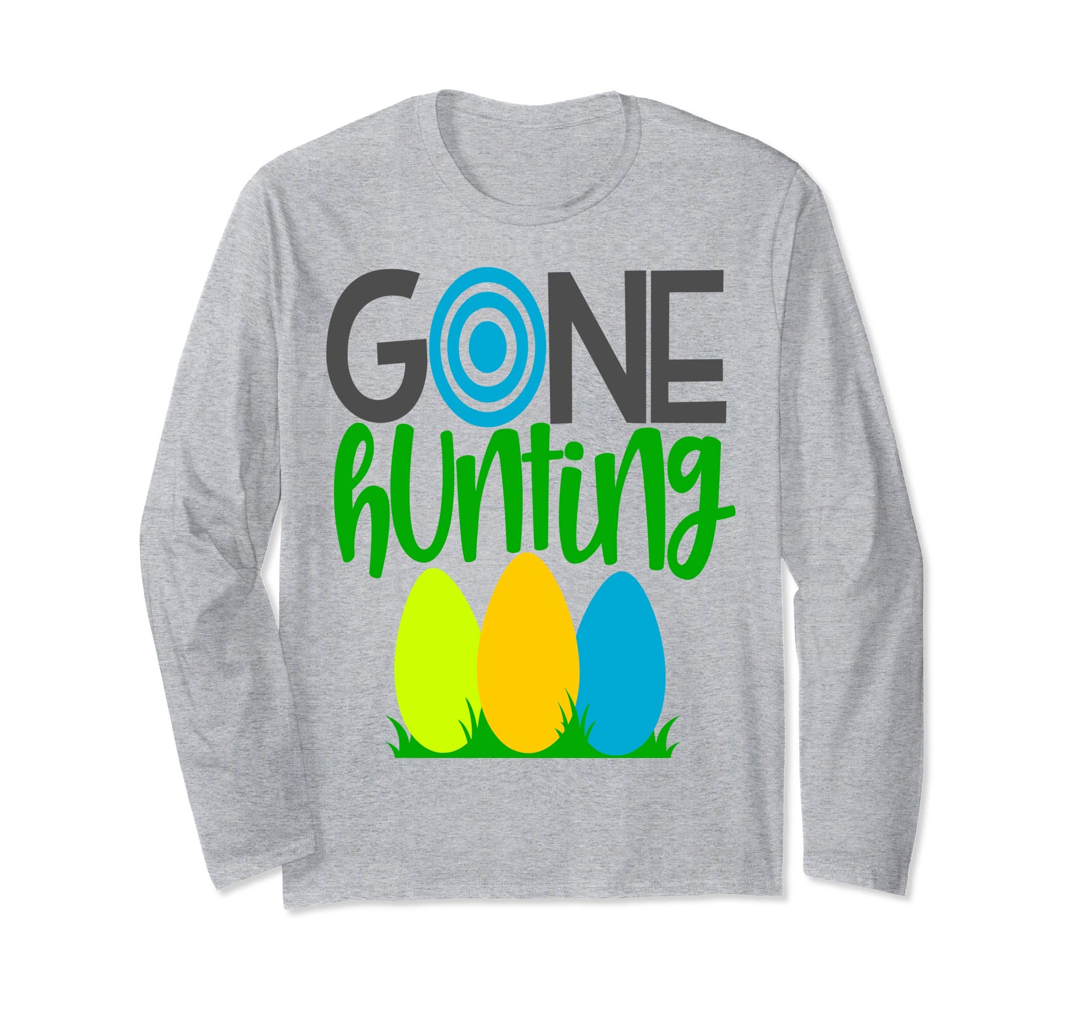 Gone Hunting Eggs Easter Shirt Cute Kids School Grandpa Papa
