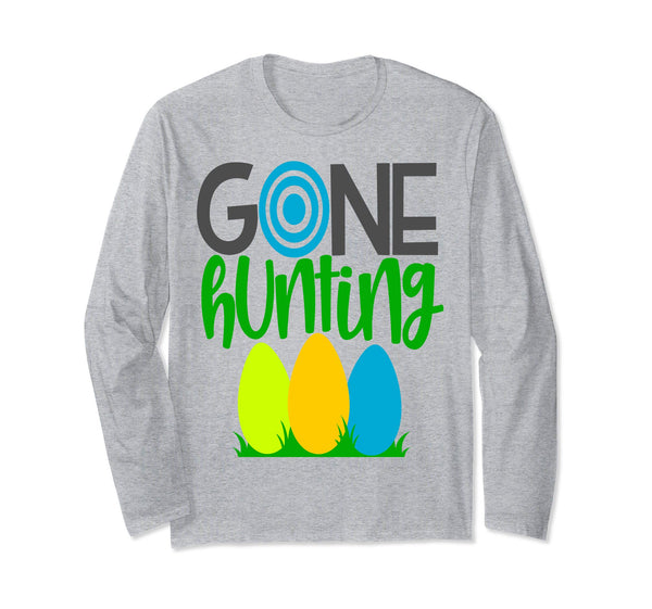 Gone Hunting Eggs Easter Shirt Cute Kids School Grandpa Papa