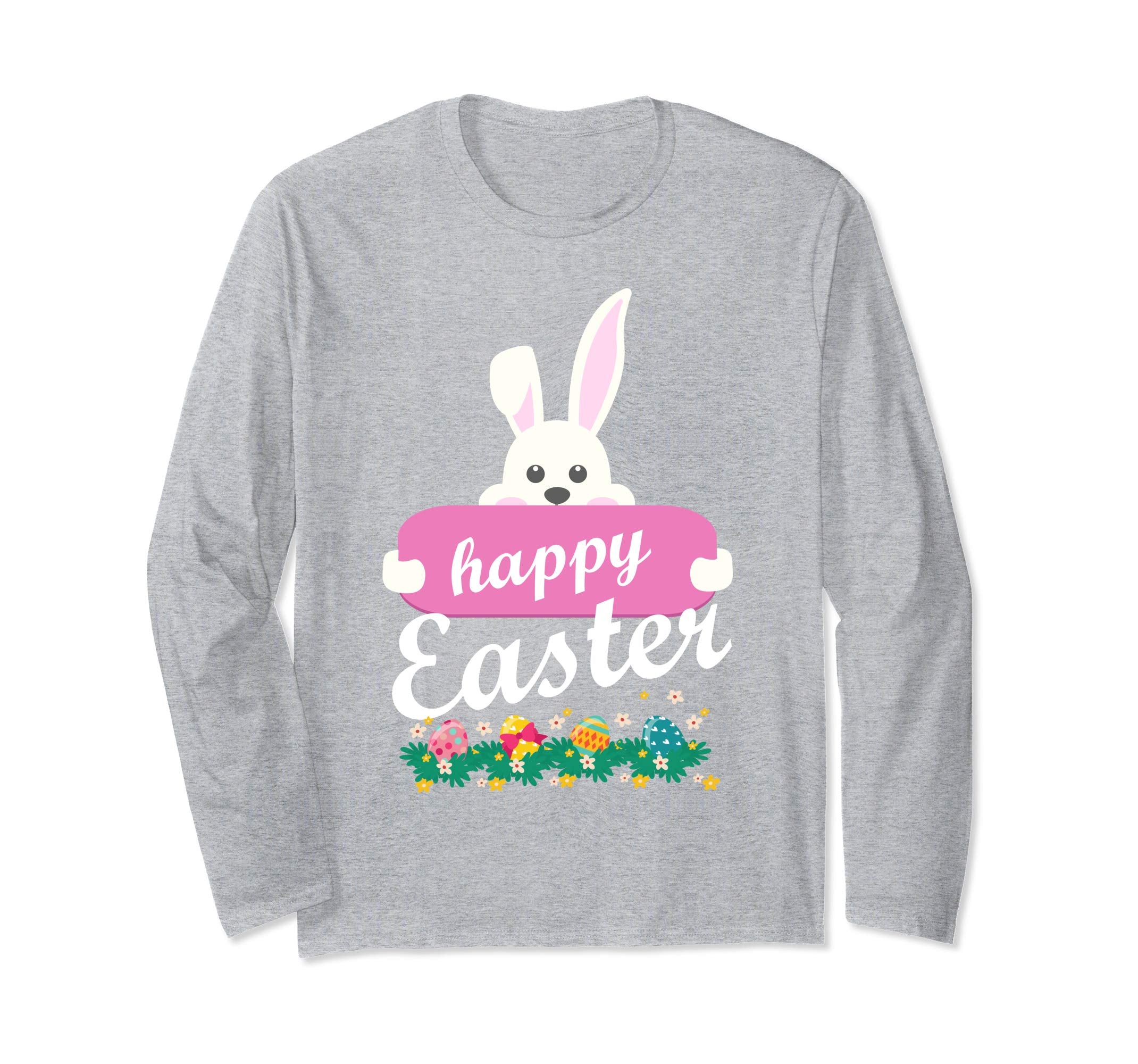 Bunny Rabbit Happy Easter Day Easter Eggs Flowers Shirt