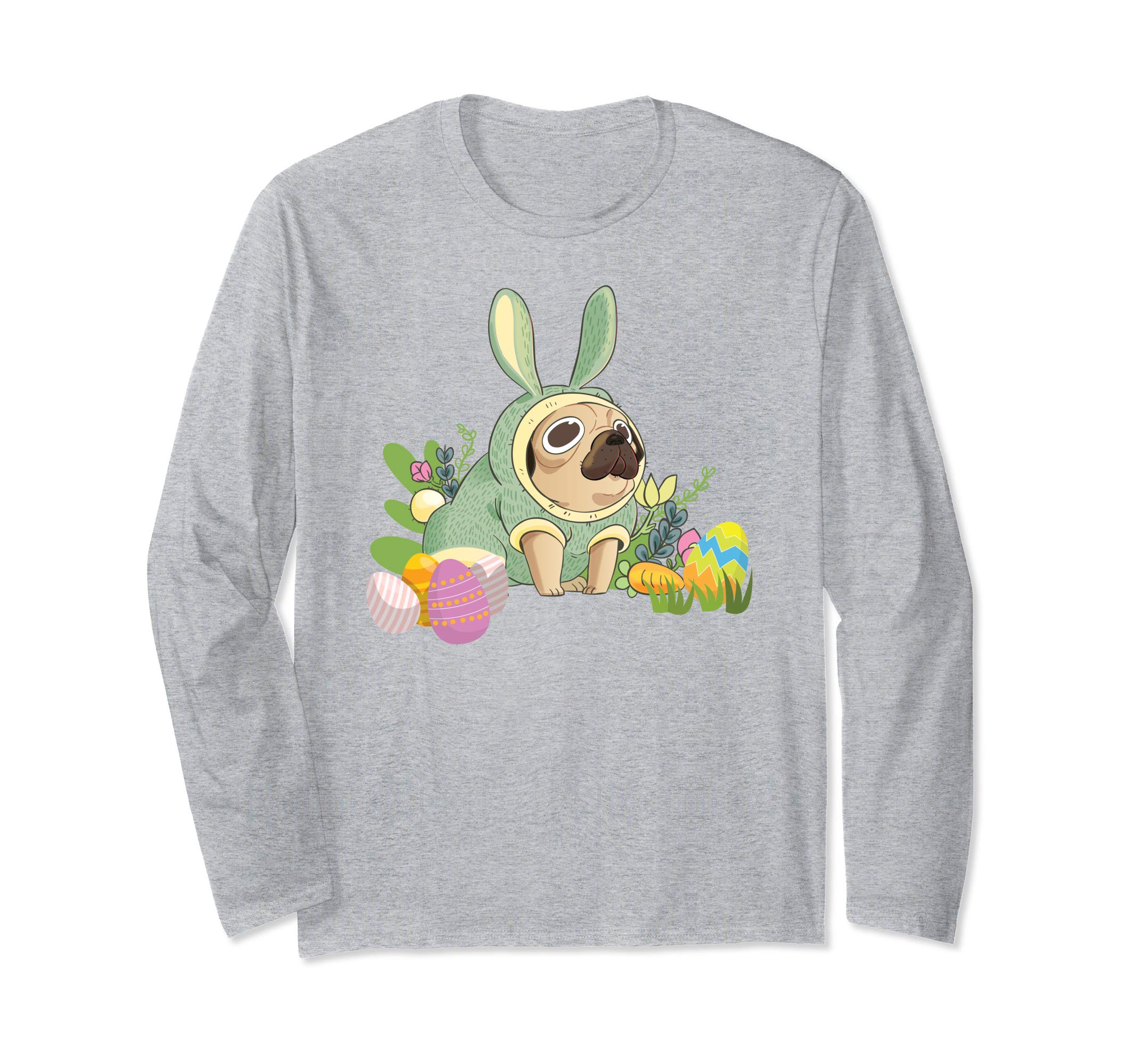 Bunny Pug Dog Easter Day Dog Lovers T-Shirt Egg Hunting