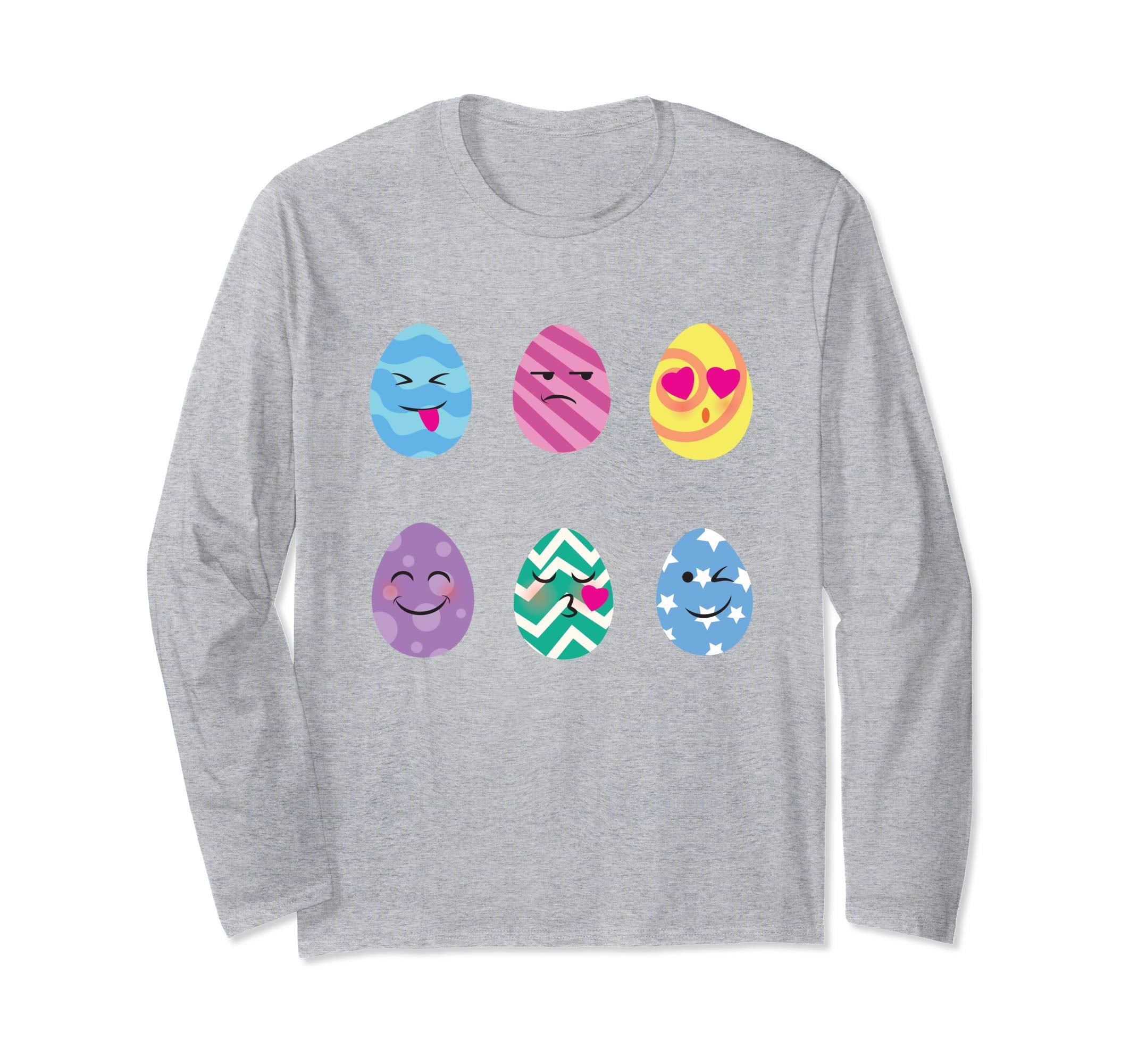 Funny Easter Egg Emoticons Long sleeve T Shirt Egg Hunt