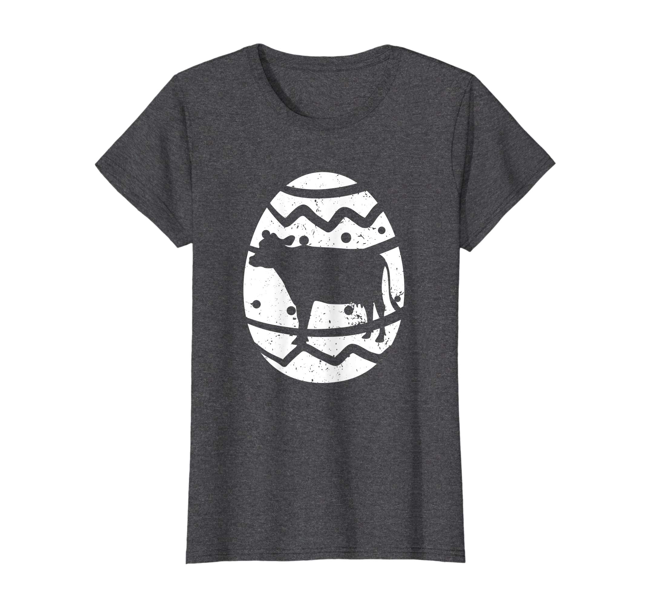 Vintage Cow Happy Easter Egg T-Shirt Cow Easter Gift