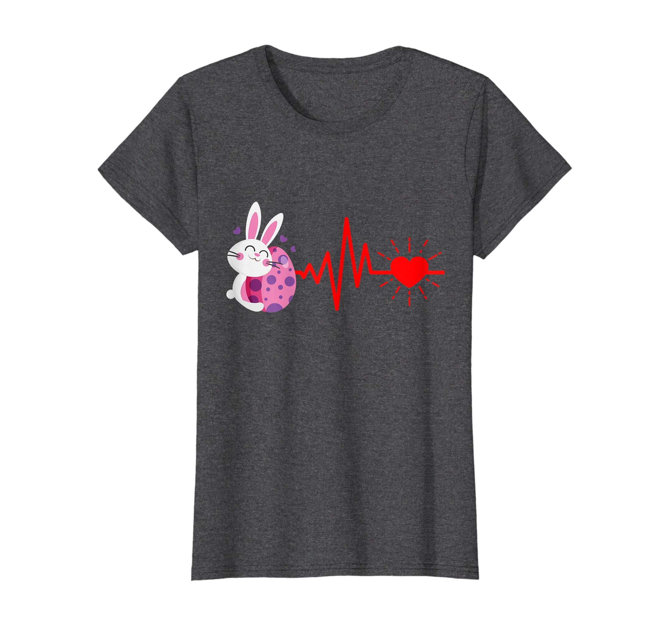 Bunny Rabbit With Easter Eggs Heartbeat Happy Easter Shirt