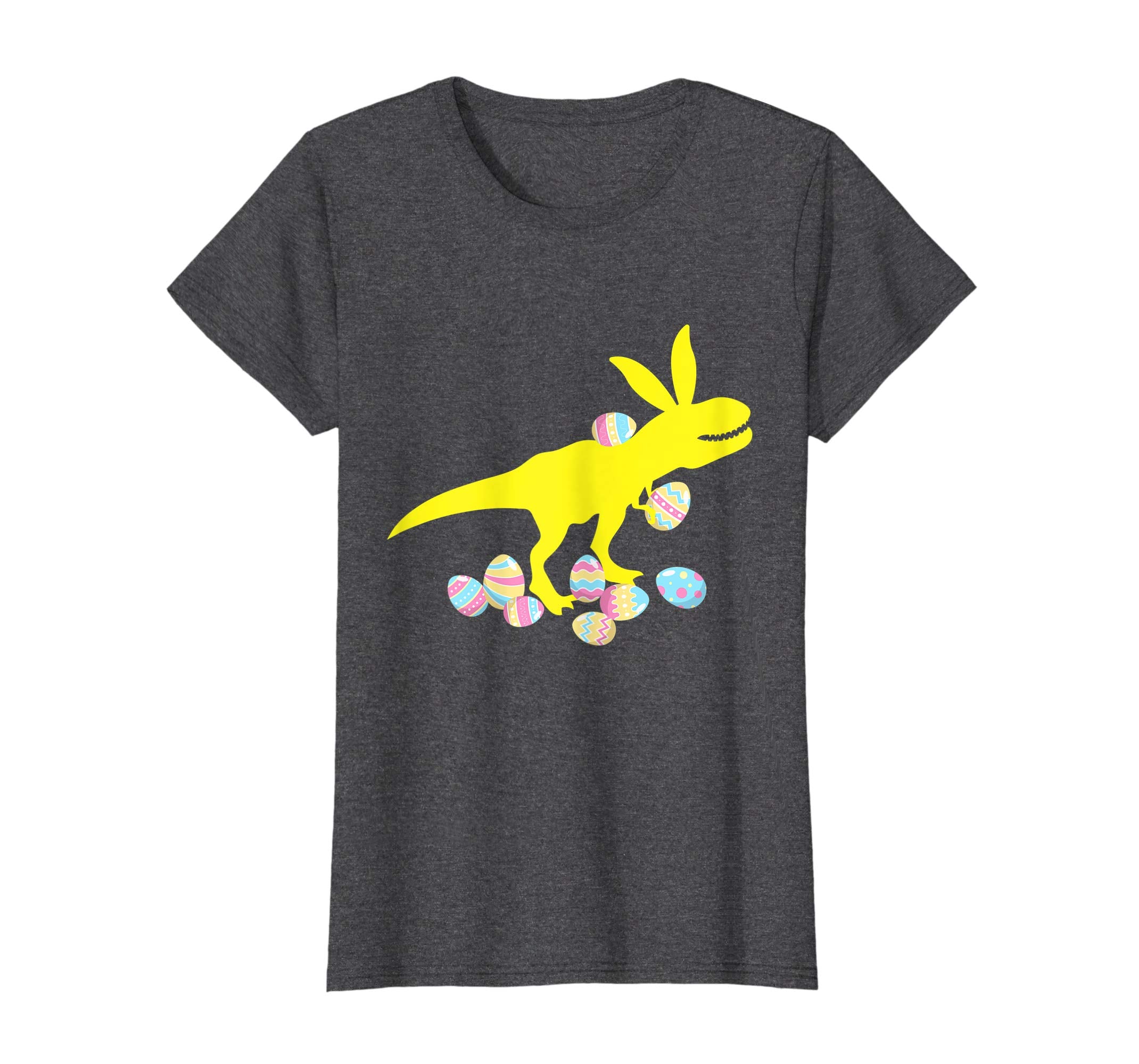 Yellow Dinosaur T-rex Bunny Playing Easter Eggs Happy Shirt