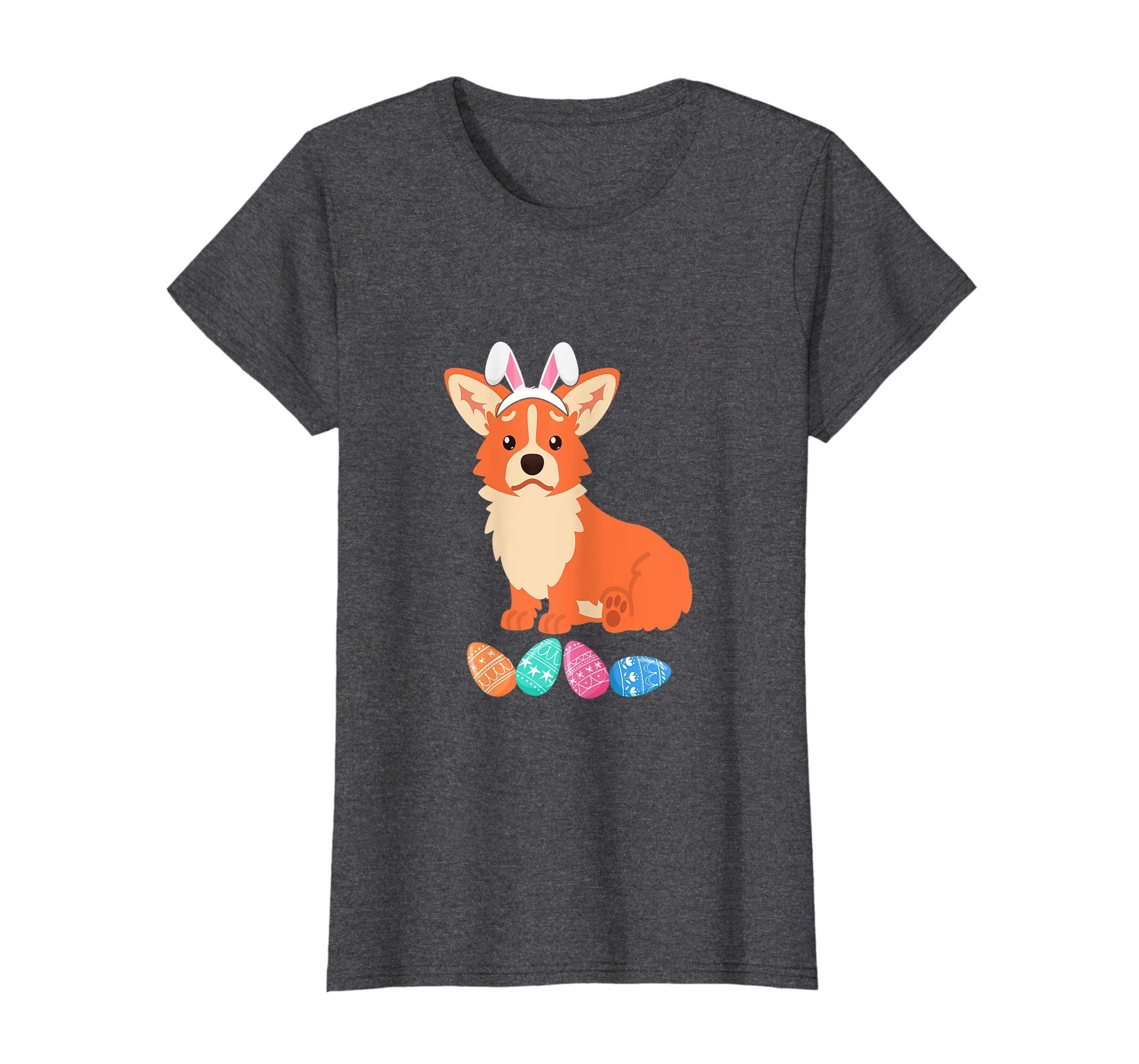 Funny Easter Corgi With Bunny Ears And Eggs T Shirt