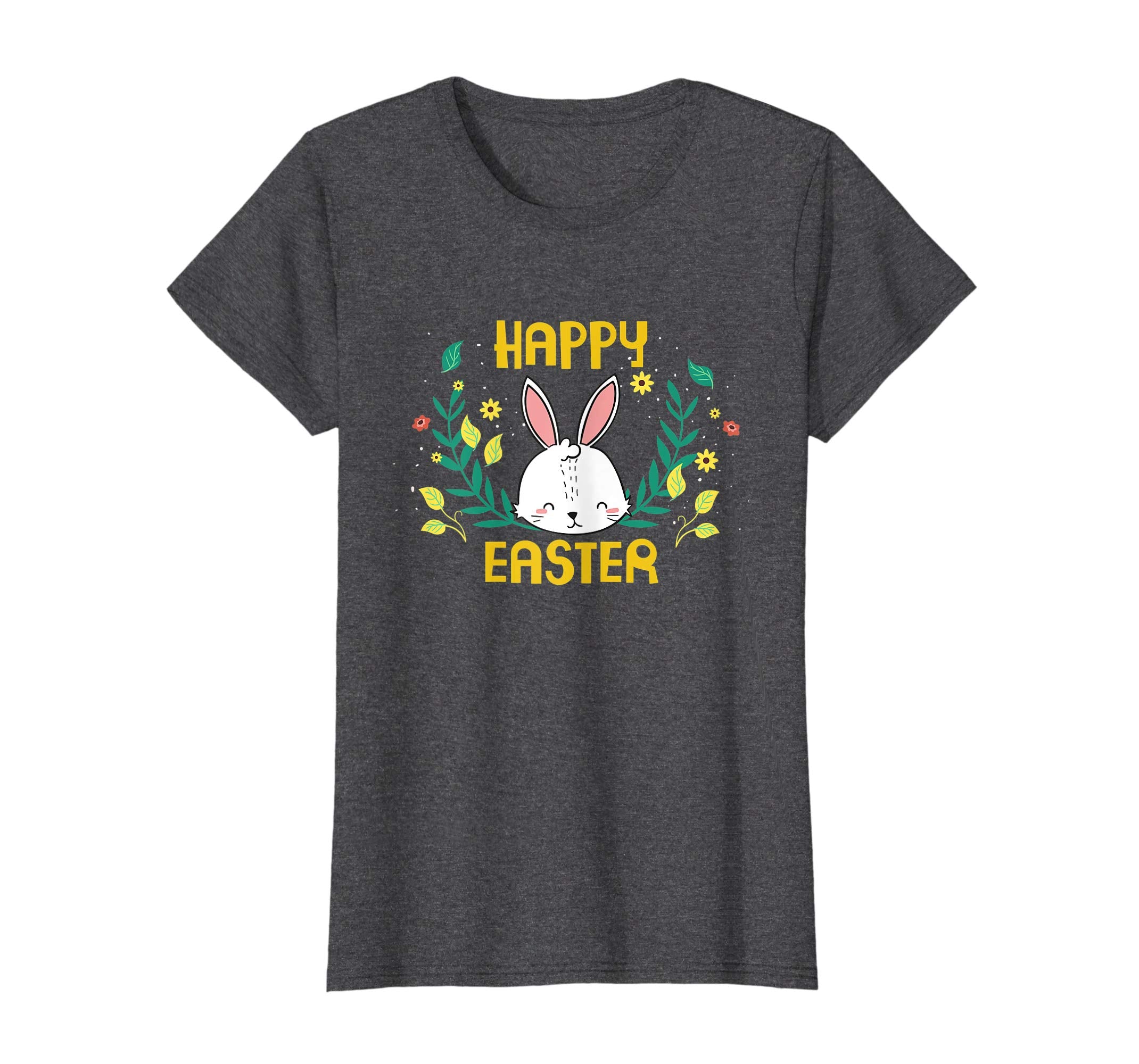 Happy Easter T-Shirt with Bunnies Eggs Flowers Carrots