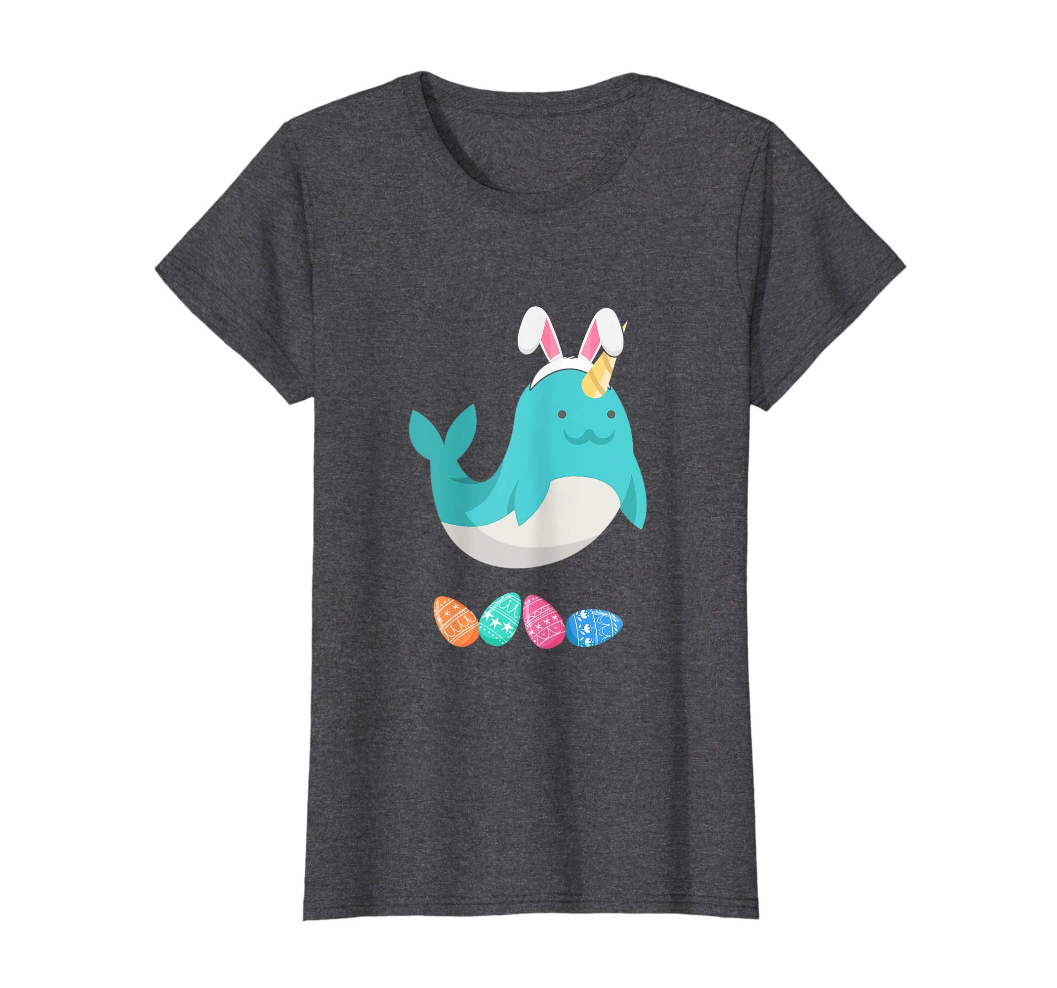 Funny Easter Narwhal With Bunny Ears And Eggs T Shirt