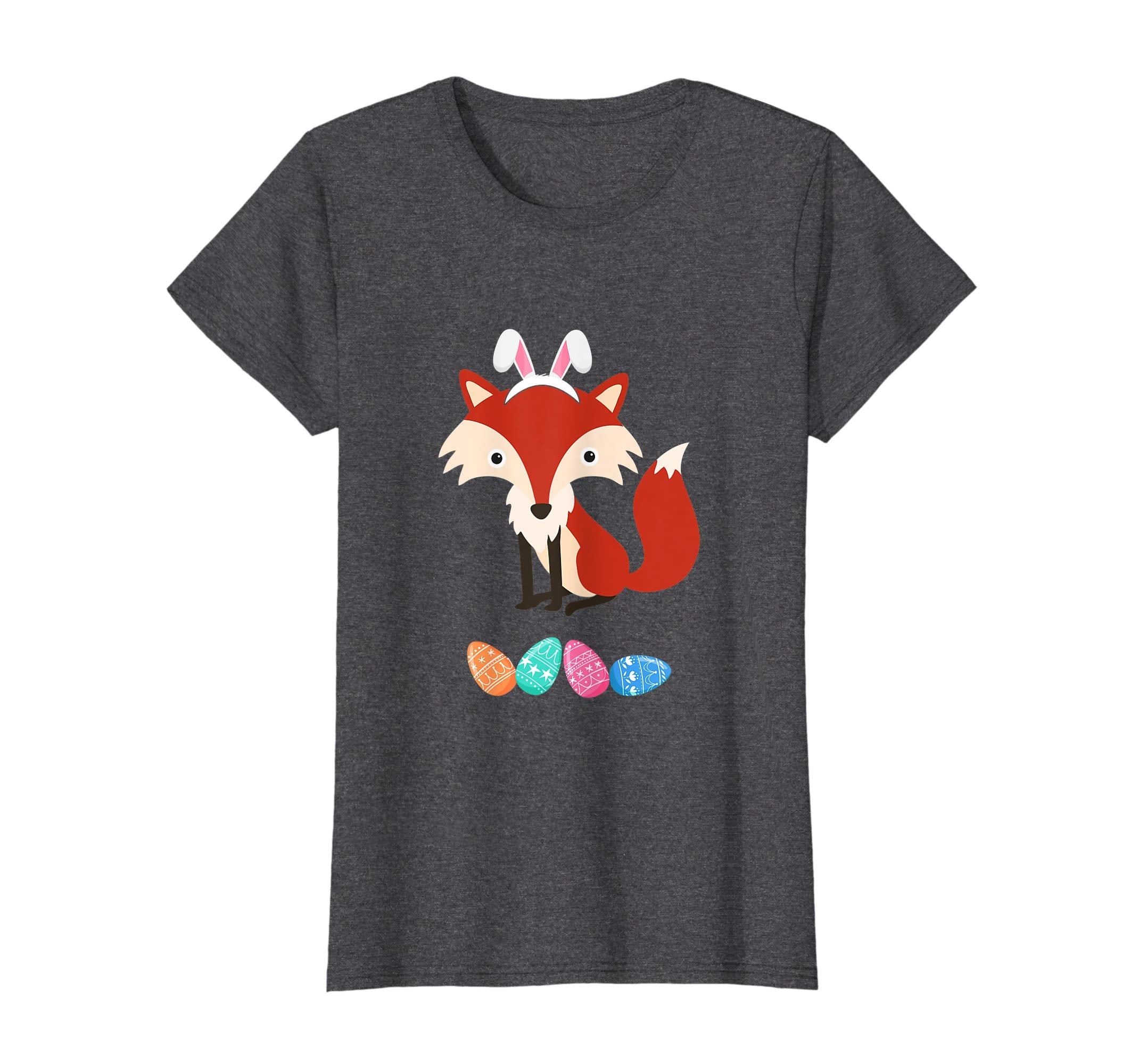 Funny Easter Fox With Bunny Ears And Eggs T Shirt