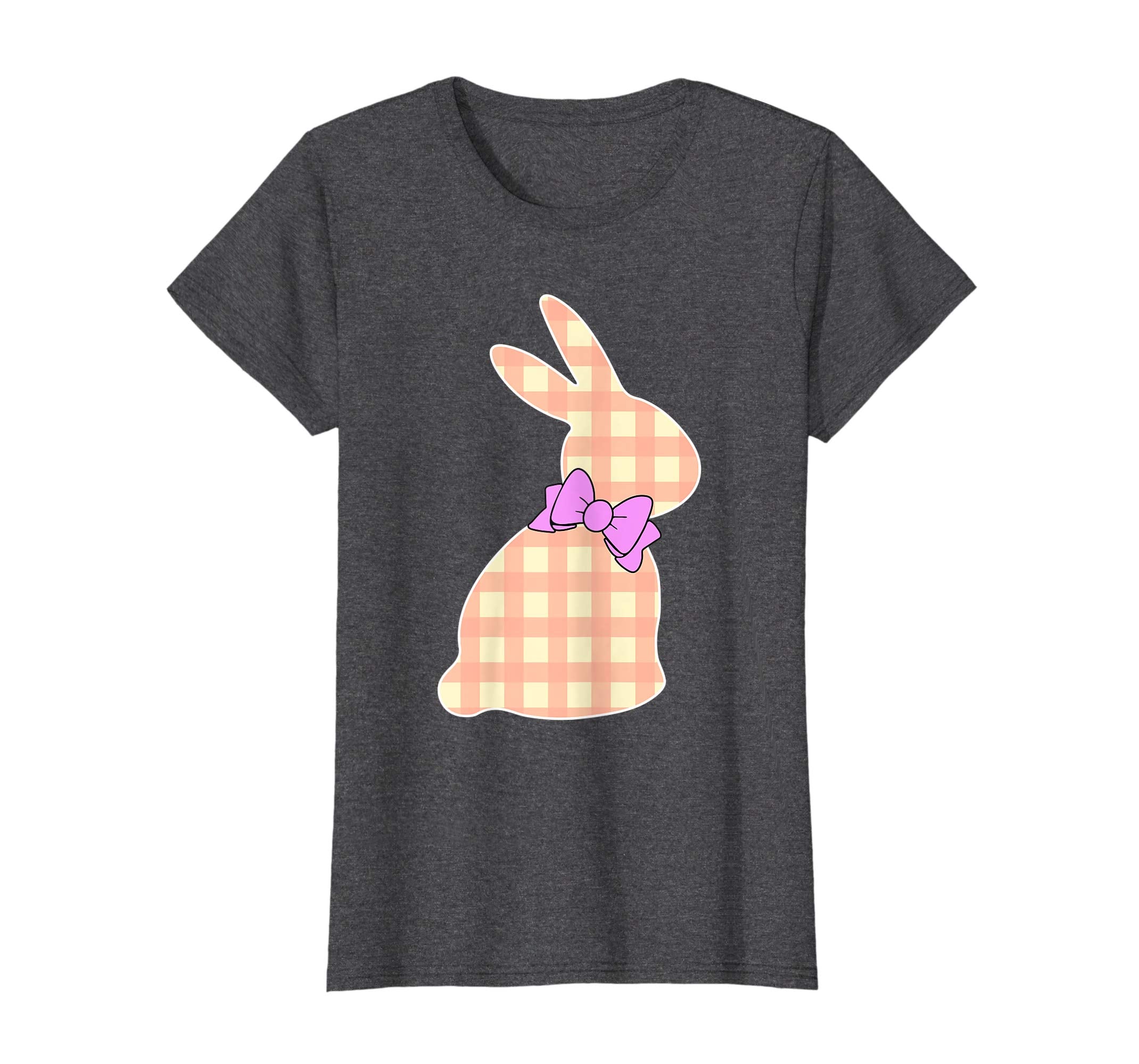 Happy Easter Buffalo Plaid Bunny Bow Boys Girls Kids T Shirt
