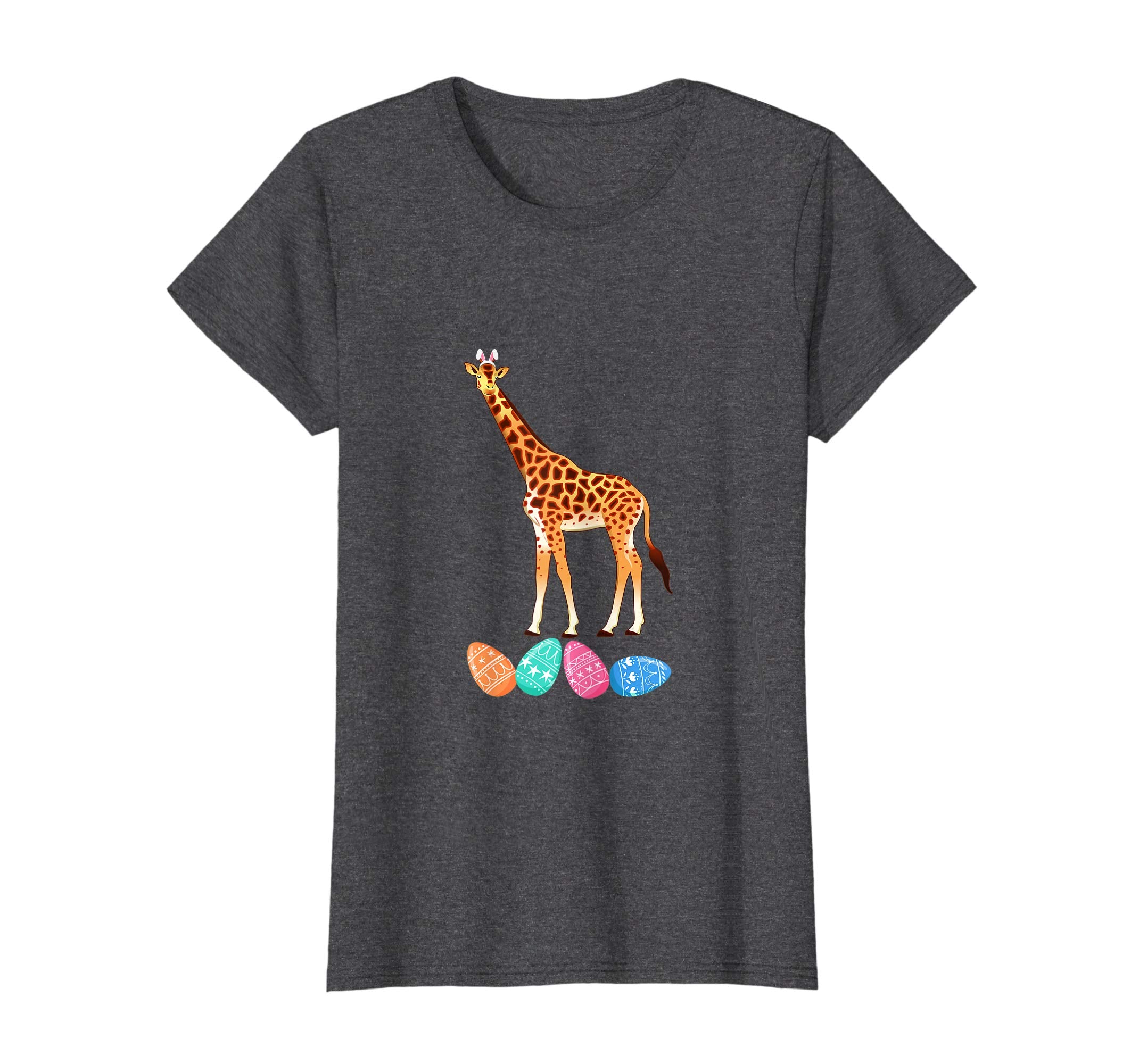 Funny Easter Giraffe With Bunny Ears And Eggs T Shirt
