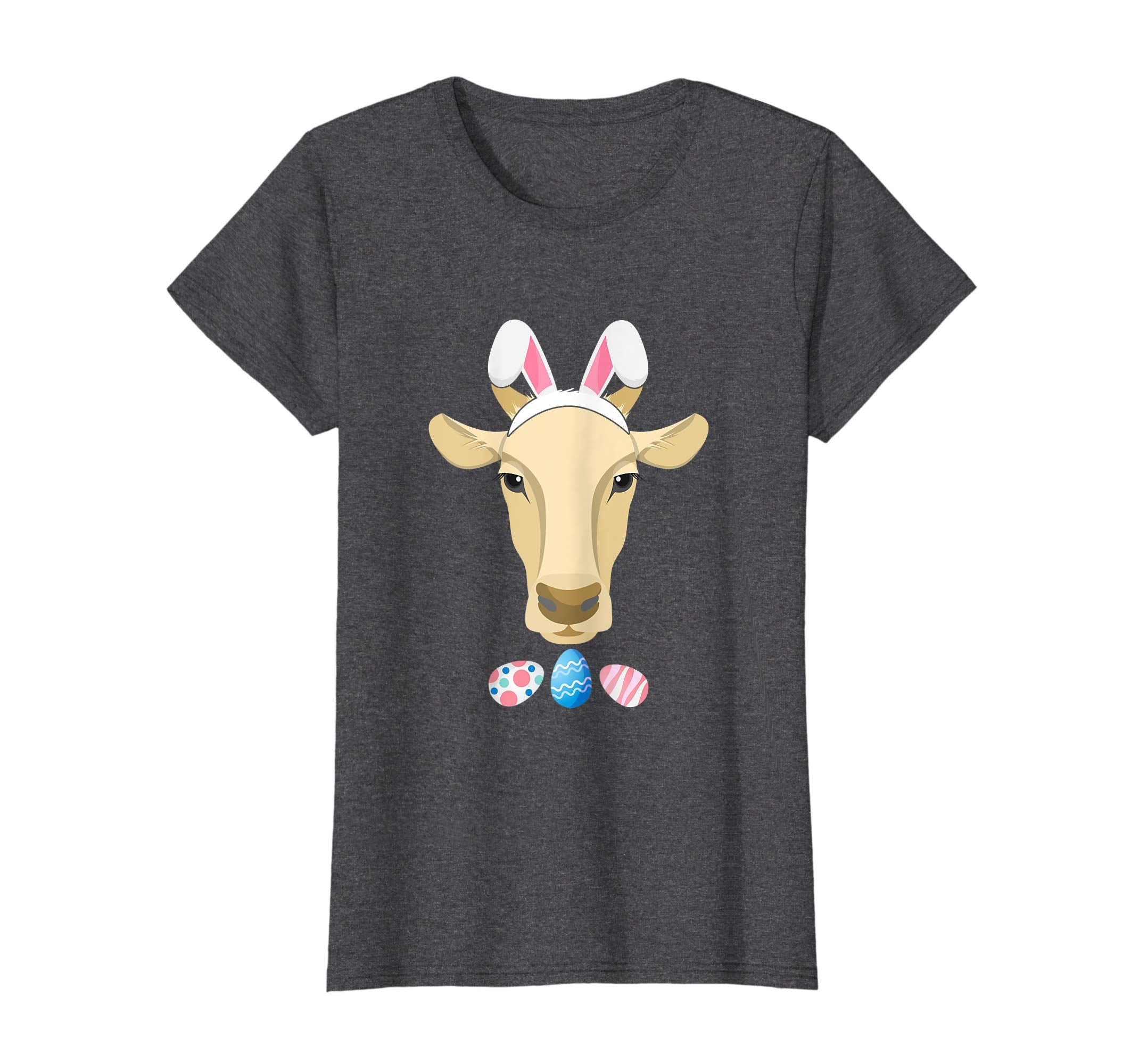 Funny Easter Cow With Bunny Ears And Eggs T Shirt
