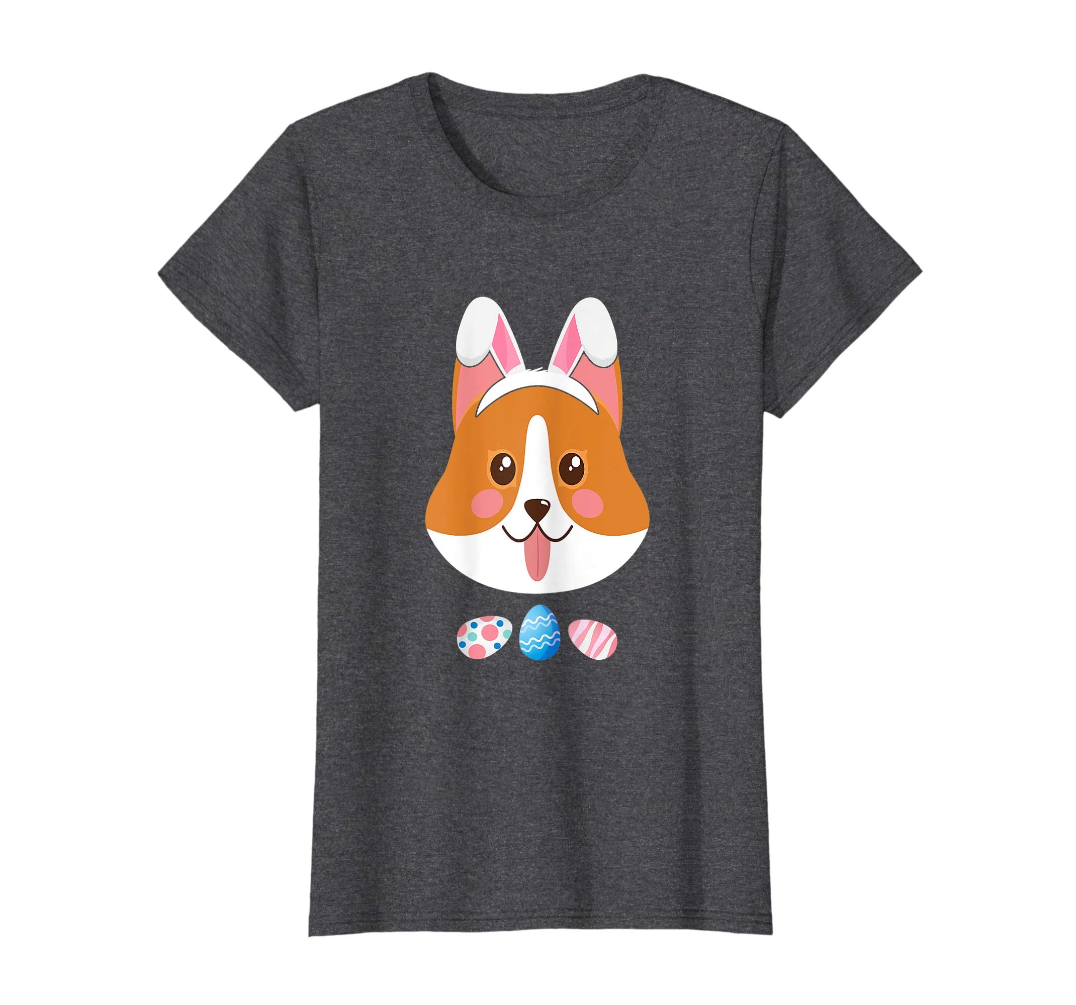 Funny Easter Corgi With Bunny Ears And Eggs T Shirt