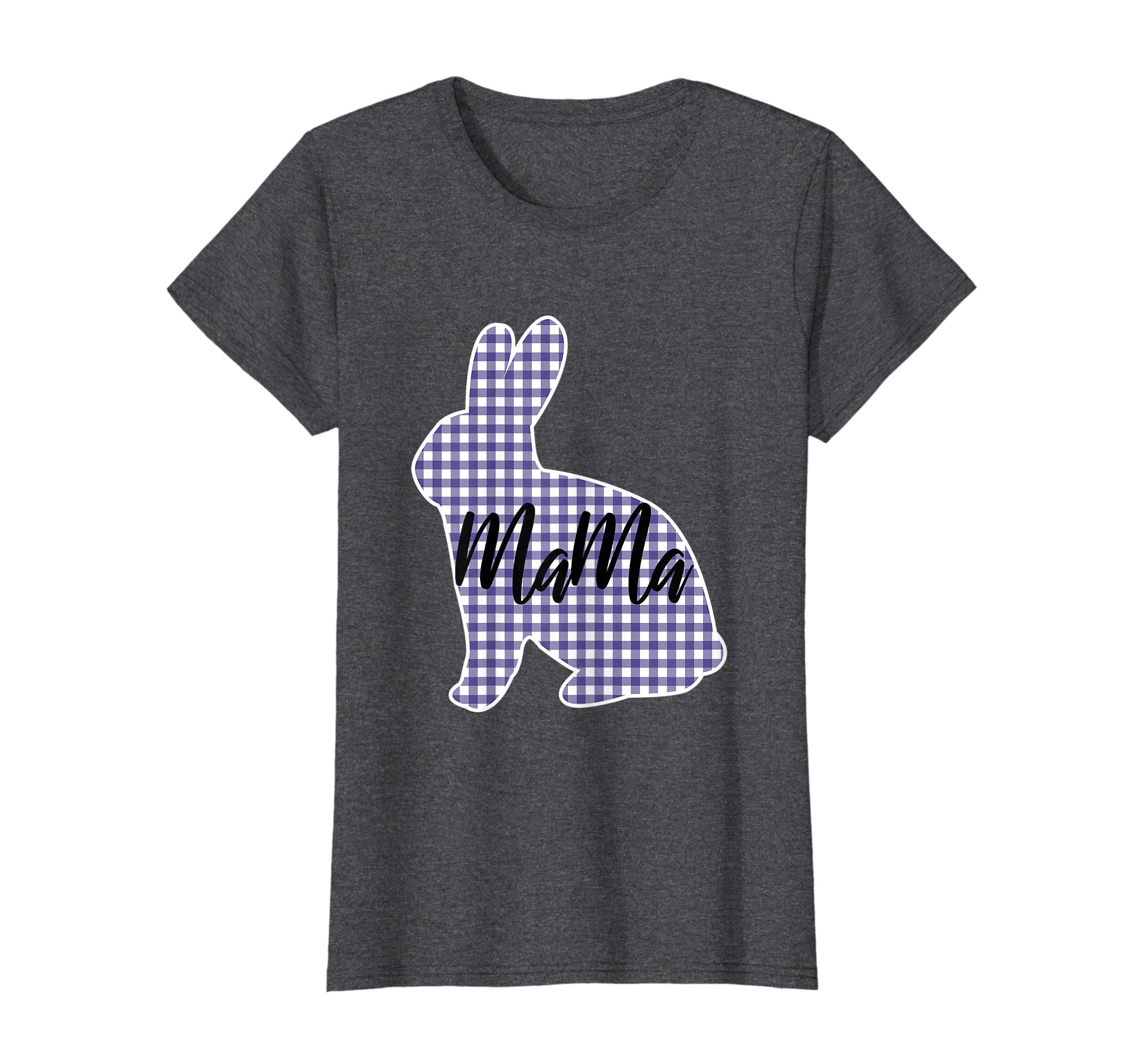 Womens Mama Bunny Blue Check T Shirt Funny Easter Present for Mom