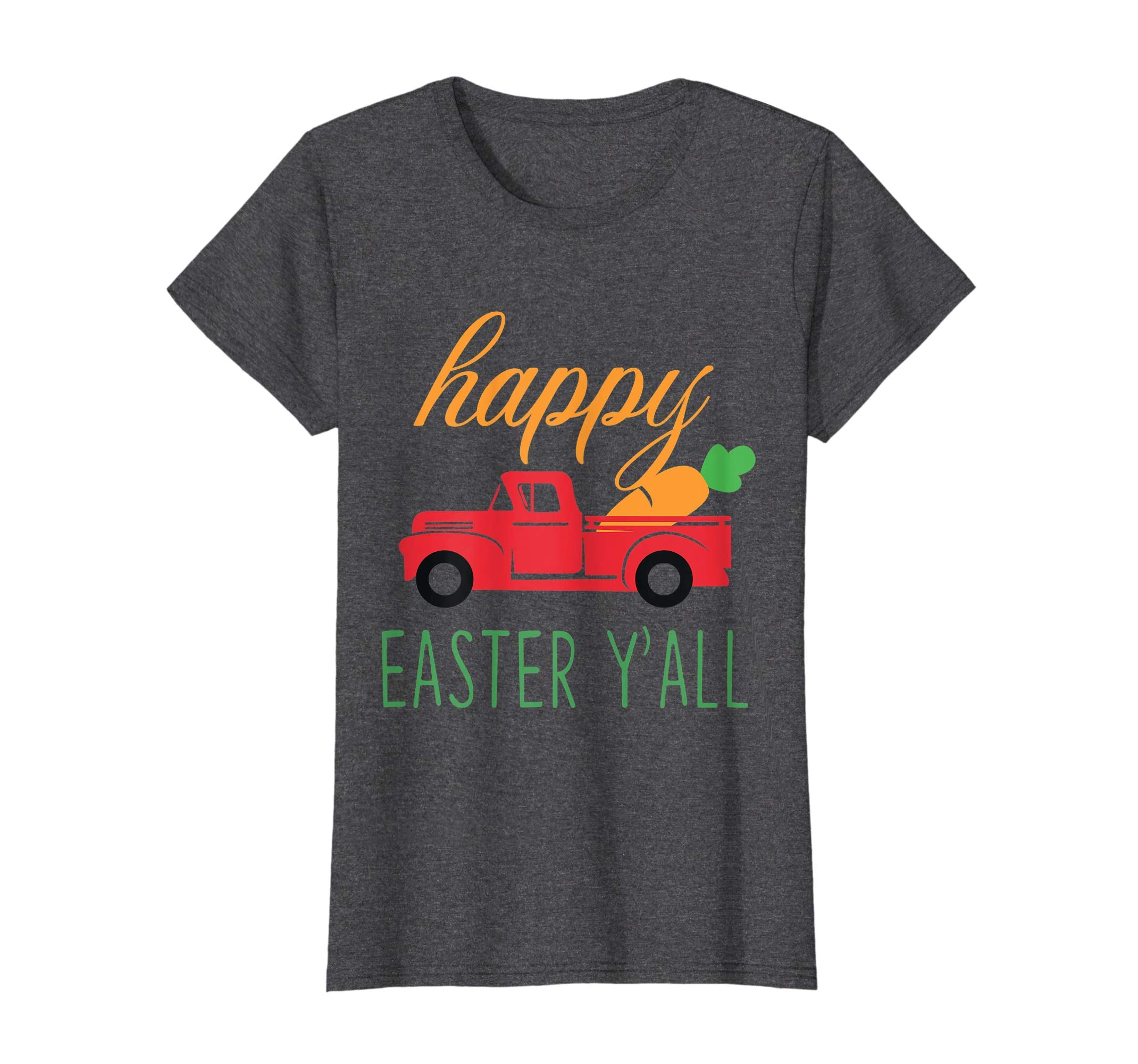 Womens Happy Easter Yall Red Truck With Carrot Shirt Toddler