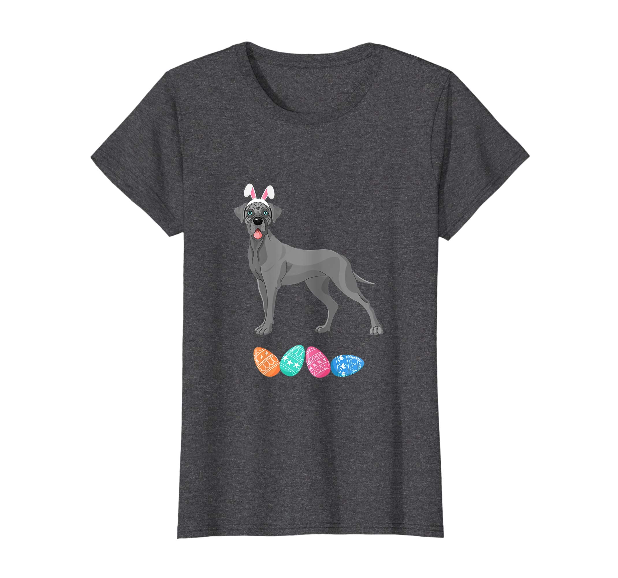 Funny Easter Great Dane With Bunny Ears And Eggs T Shirt