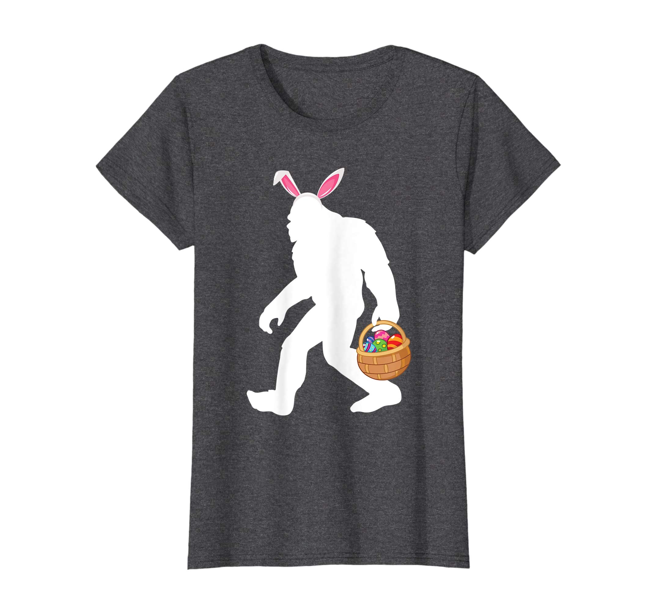 Bigfoot Bunny Face And Easter Eggs Basket Happy Easter Shirt