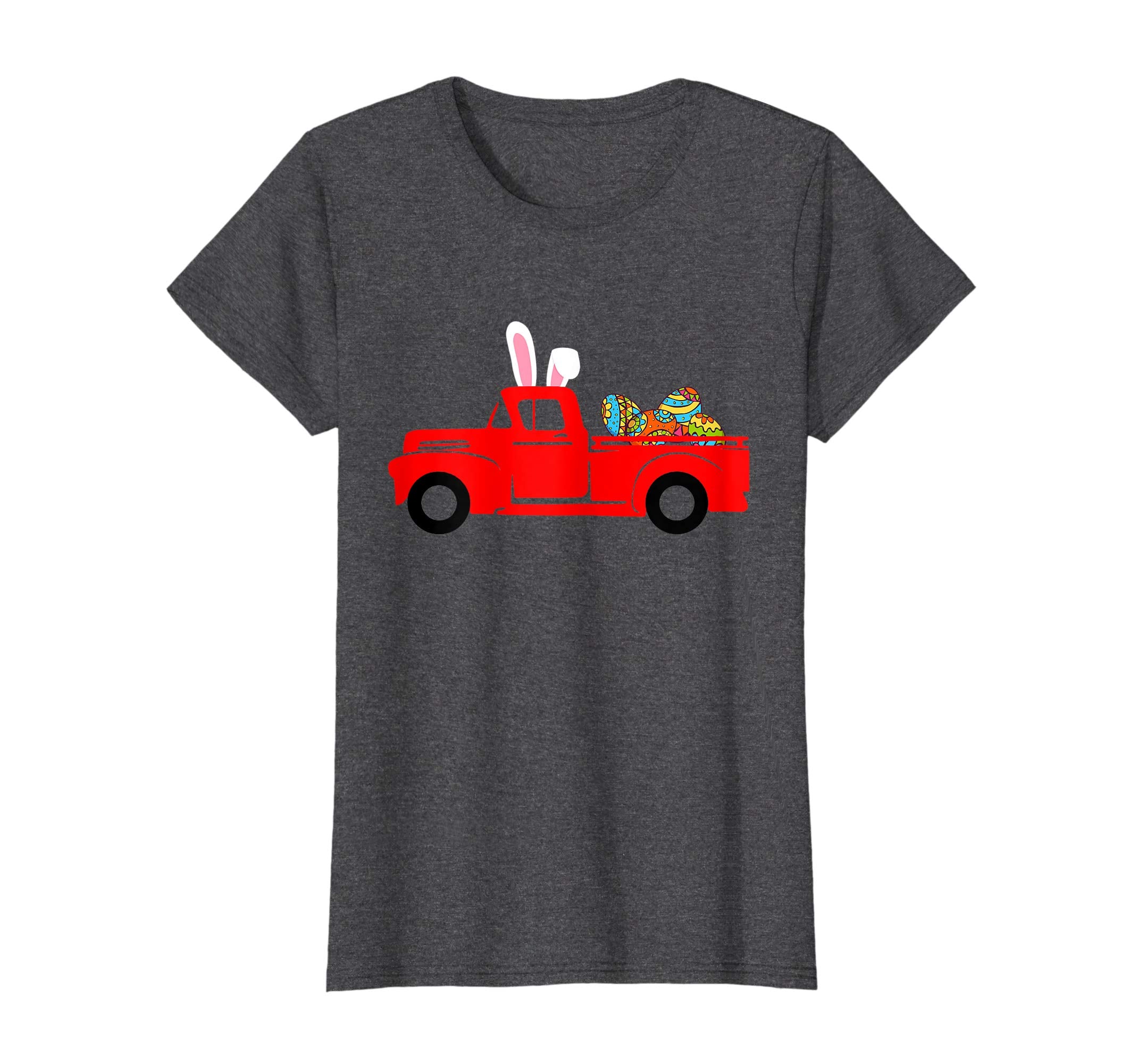 Red Old Truck Egg Hunting Easter Bunny Ear Headband T-Shirt