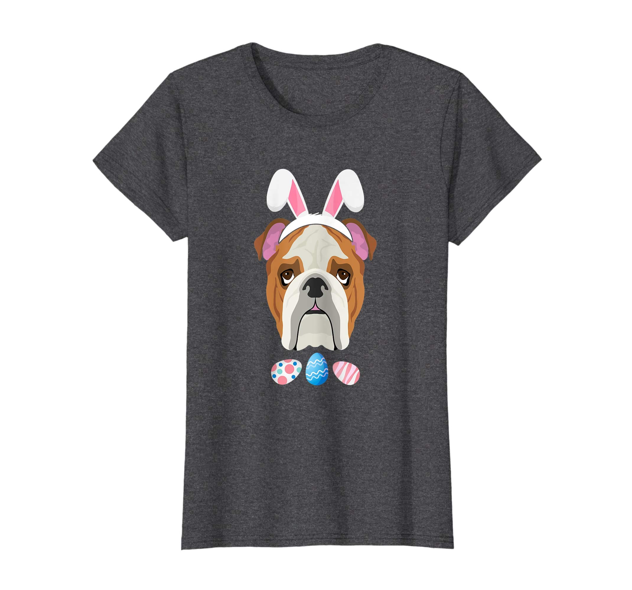 Funny Easter Bulldog With Bunny Ears And Eggs T Shirt