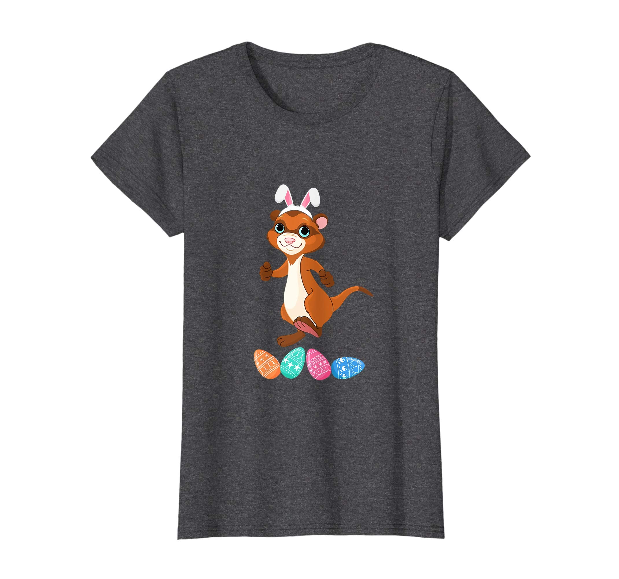 Funny Easter Ferret With Bunny Ears And Eggs T Shirt