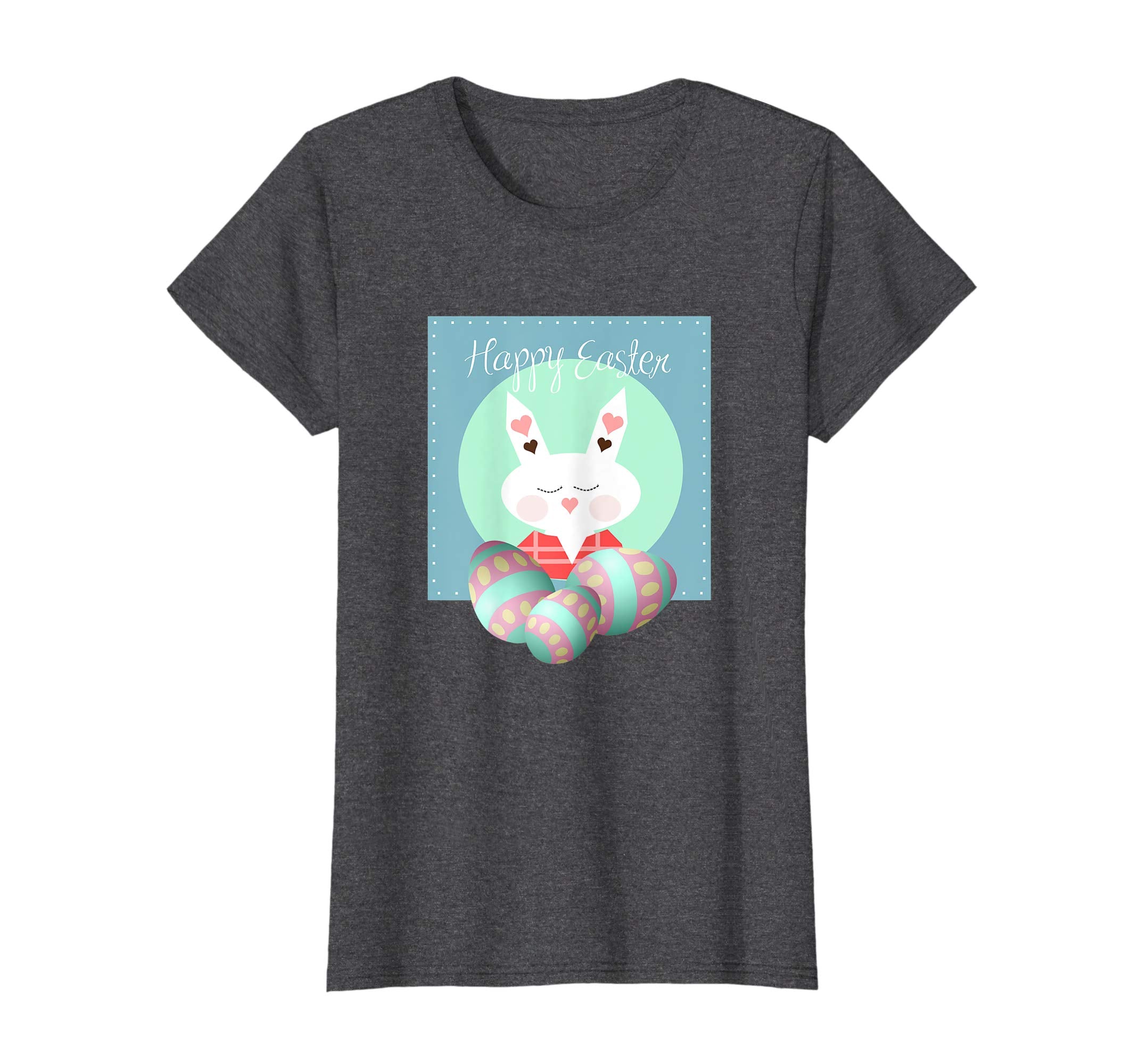 Happy Easter Bunny Tee Shirt With Easter Eggs Tee