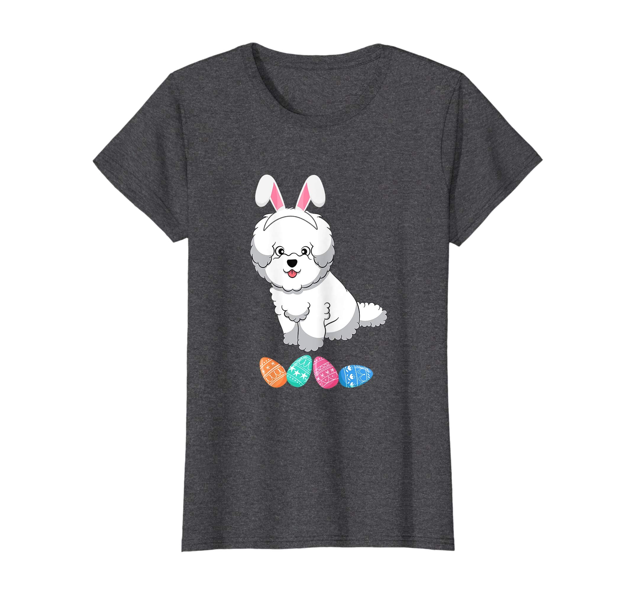 Funny Easter Bichon Frise With Bunny Ears And Eggs T Shirt