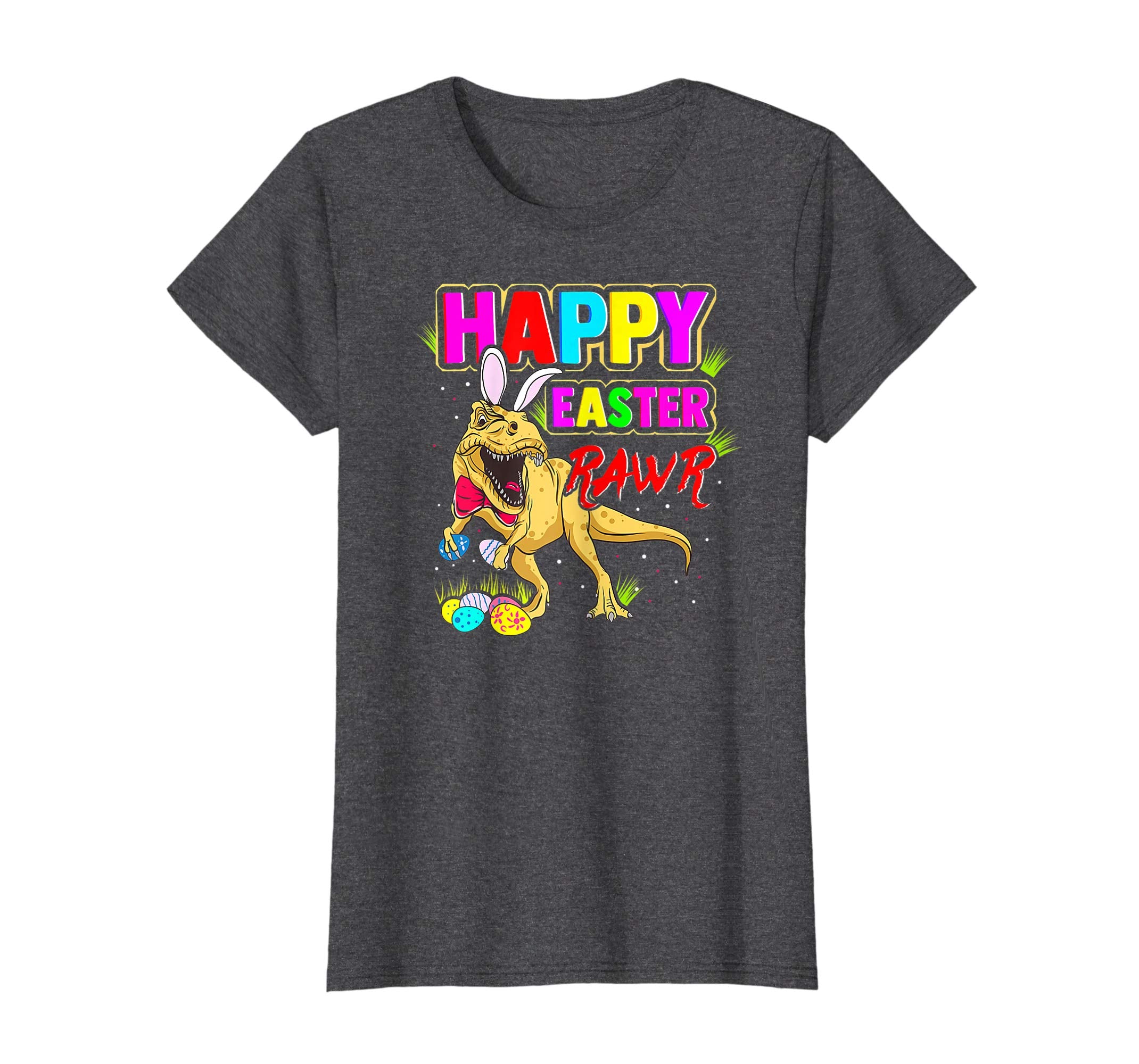 T-Rex Dinosaur Easter Bunny Shirt Kids School Eggs Rawr