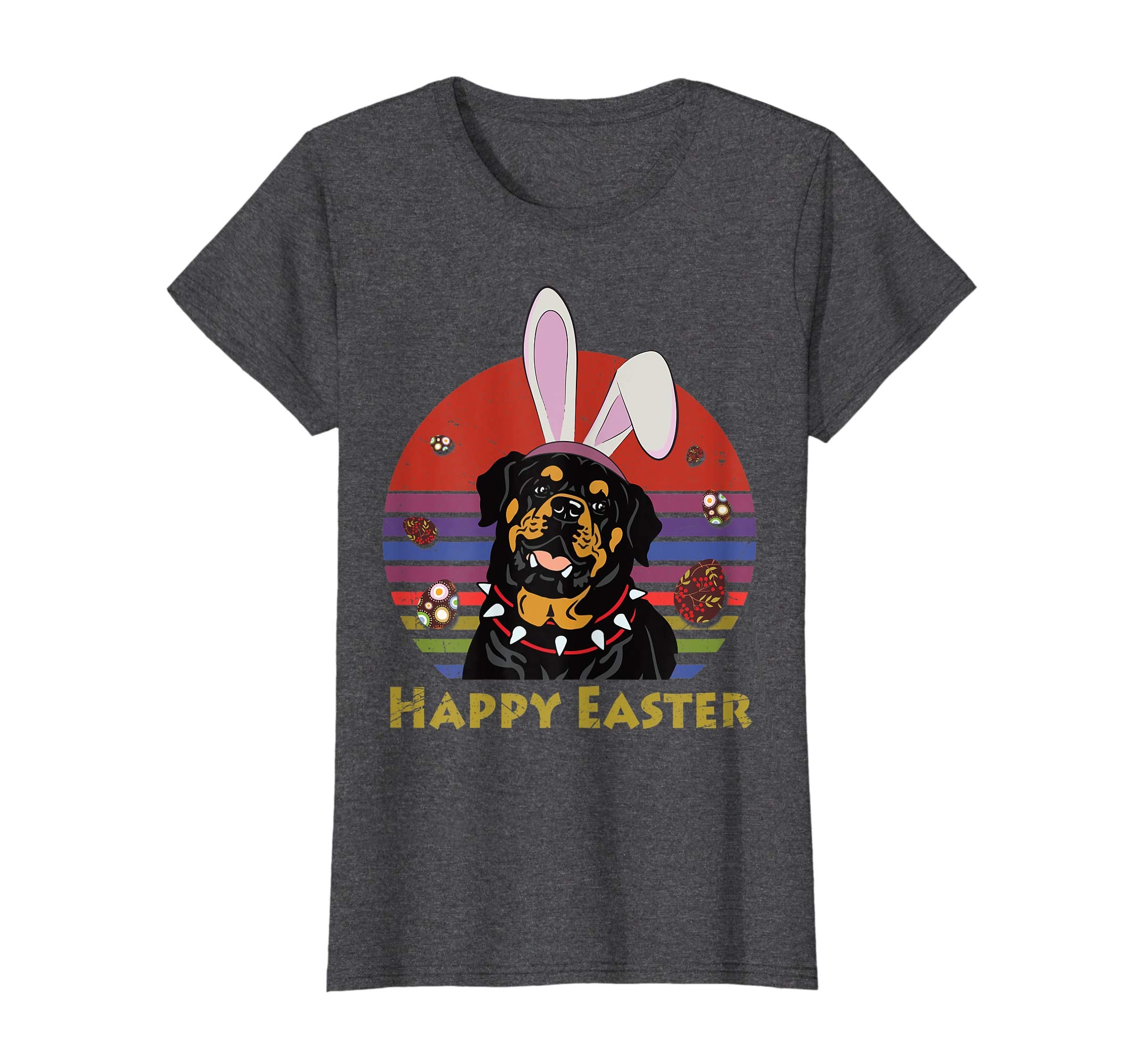 Rottweiler With Bunny Headband Happy Easter Tshirt Gifts