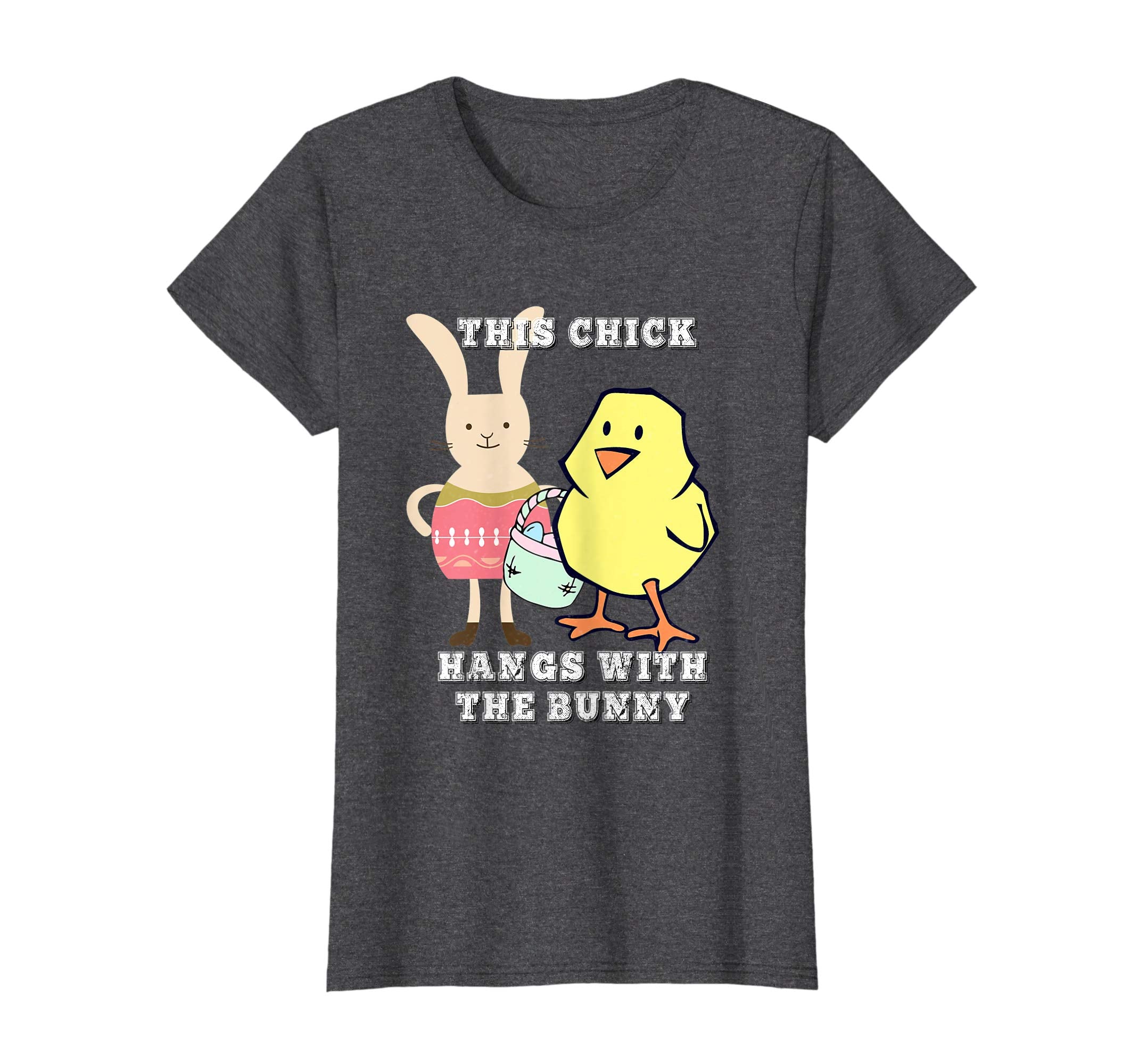 Womens This chick hangs with the bunny Easter T-shirt for women