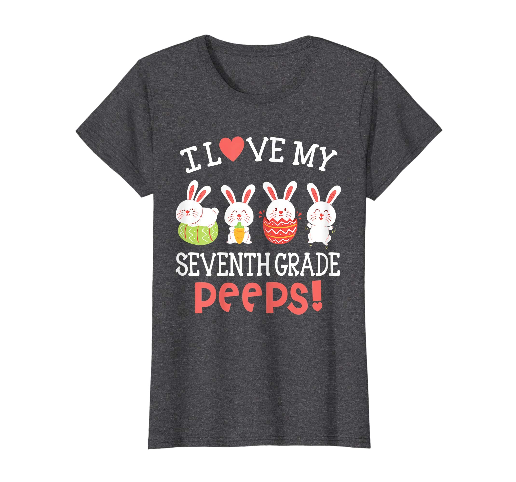 I Love My Seventh Grade Peeps Bunnies Easter Teacher Shirt