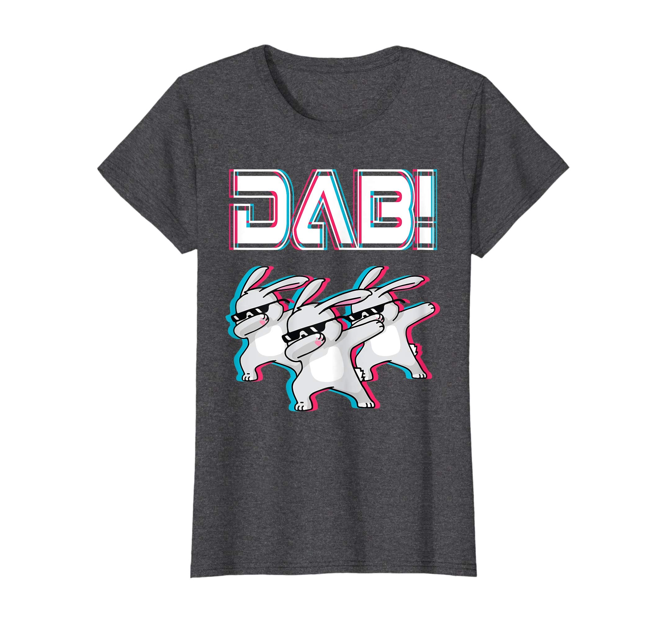 Light Retro Three Bunny Dabbing Dance Happy Easter Shirt DAB