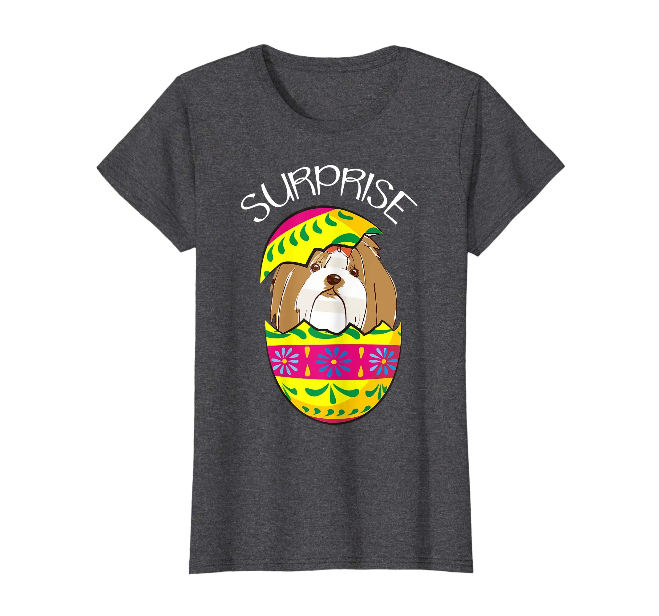 Funny Cute Puppy Lhasa Apso Hatches Easter Egg Easter Shirt