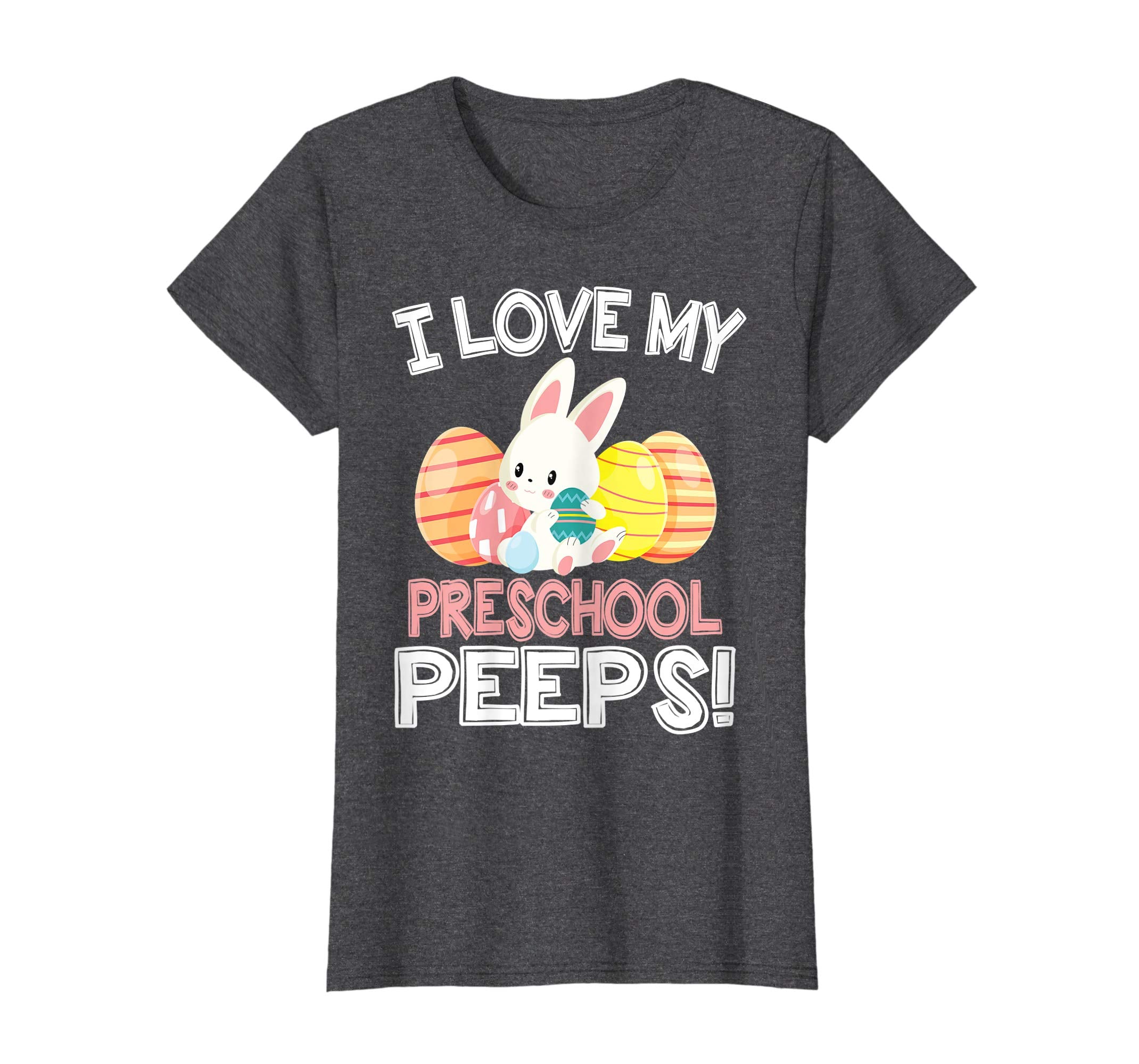 Rabbit &amp; Easter Eggs I Love My Preschool Peeps Teacher Shirt
