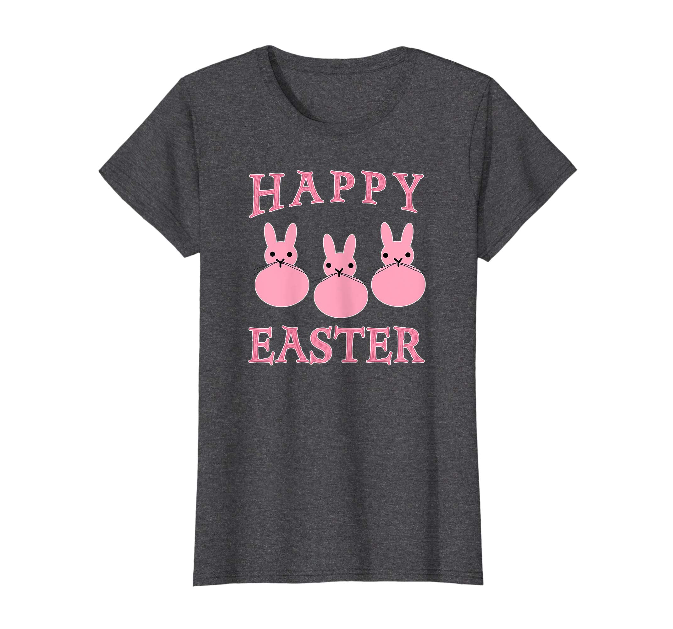 HAPPY EASTER T-shirt THREE BUNNIES PINK