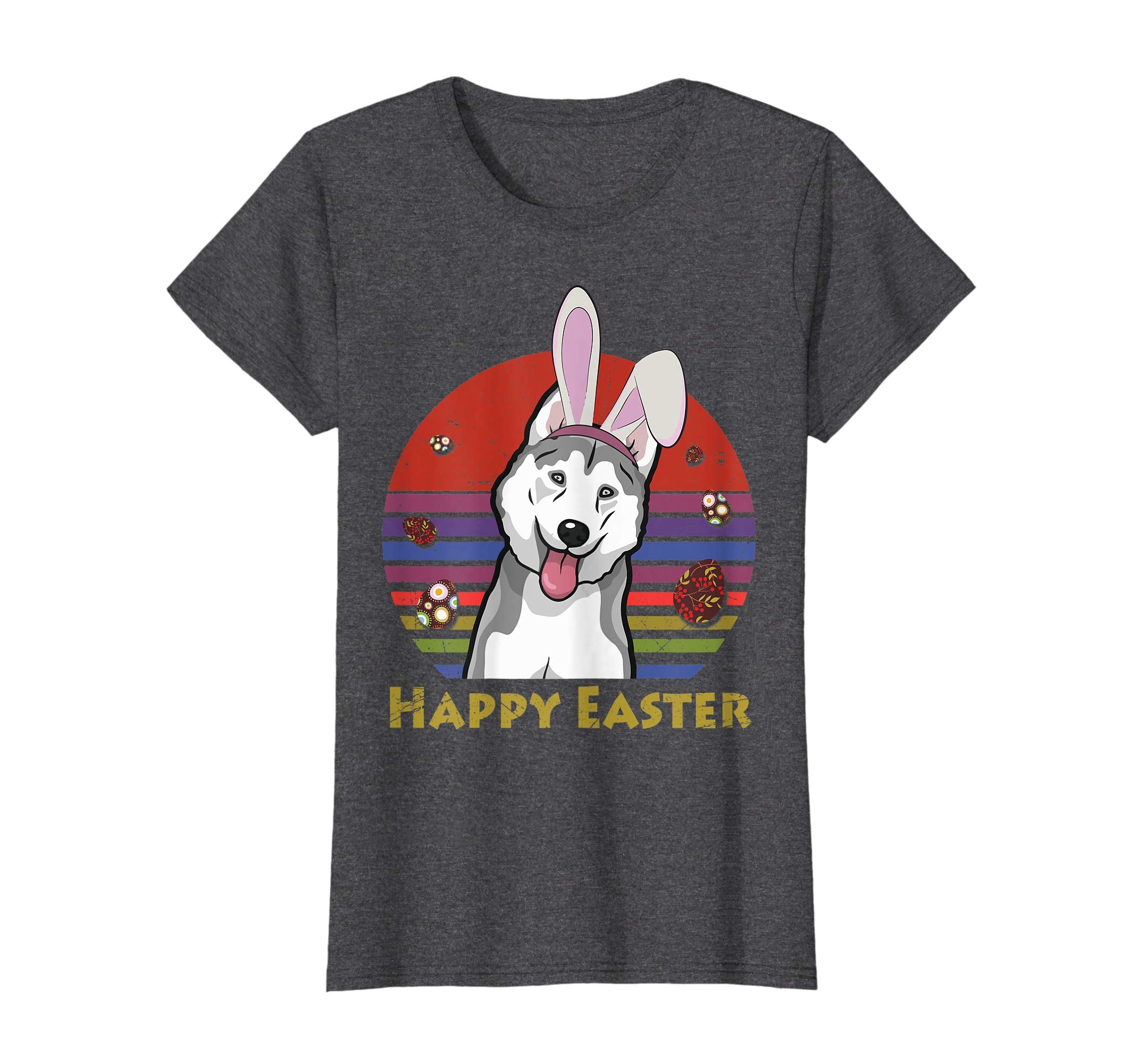 Siberian Husky With Bunny Headband Happy Easter Tshirt Gifts