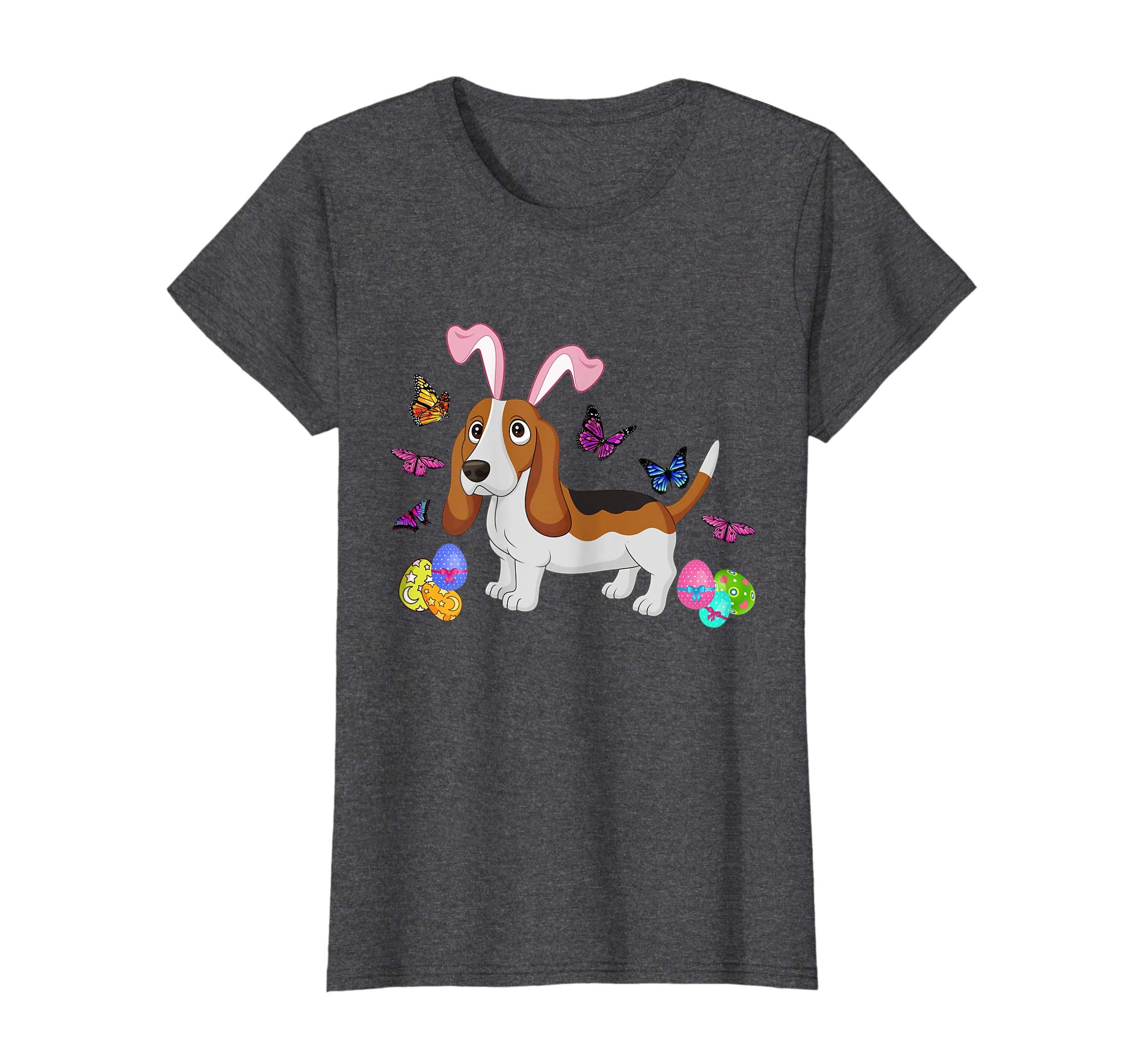 Basset Hound Bunny Rabbit Happy Easter Day T-Shirt