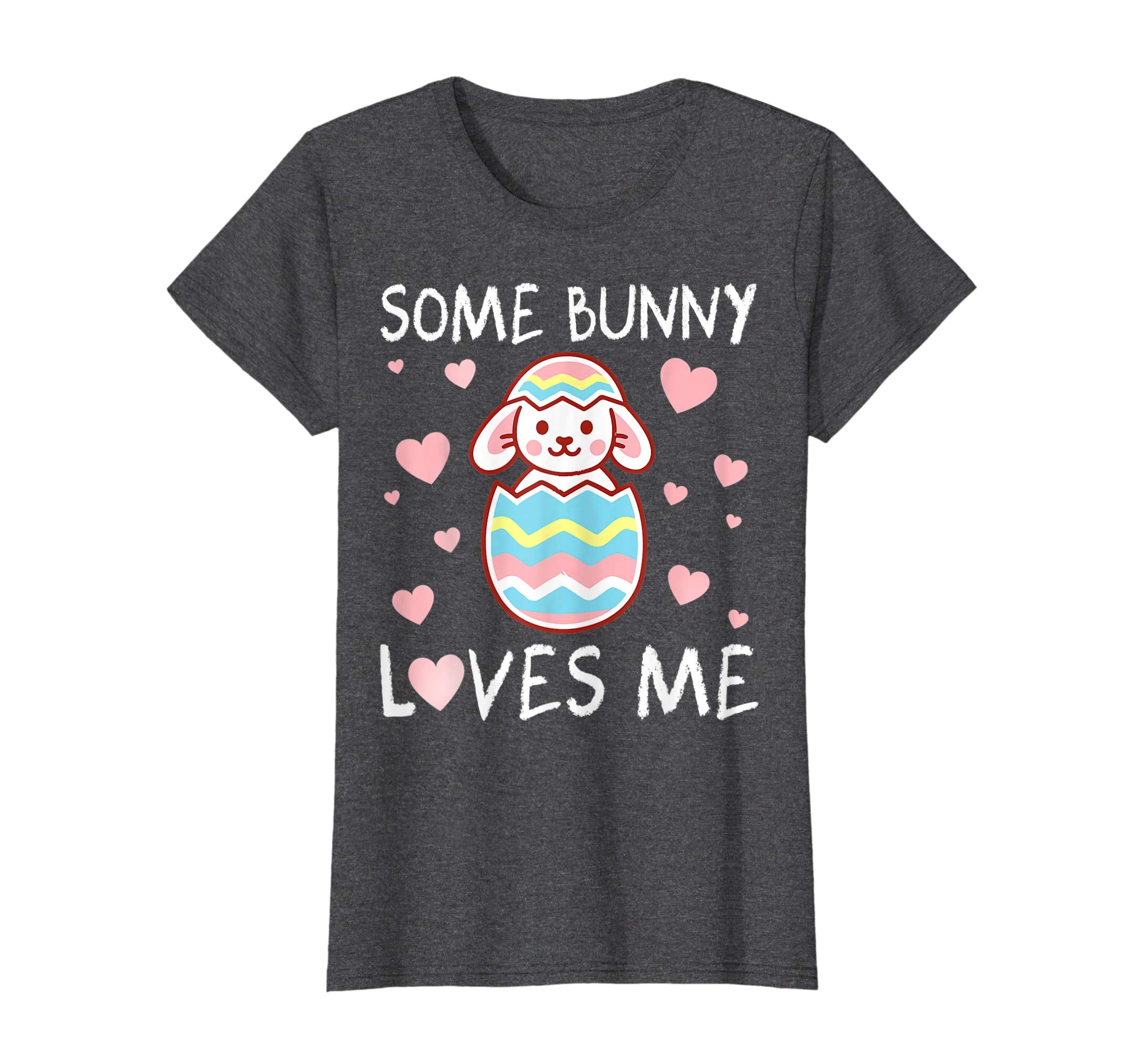 Pink Hearts Some Bunny Loves Me Happy Easter Day Shirt