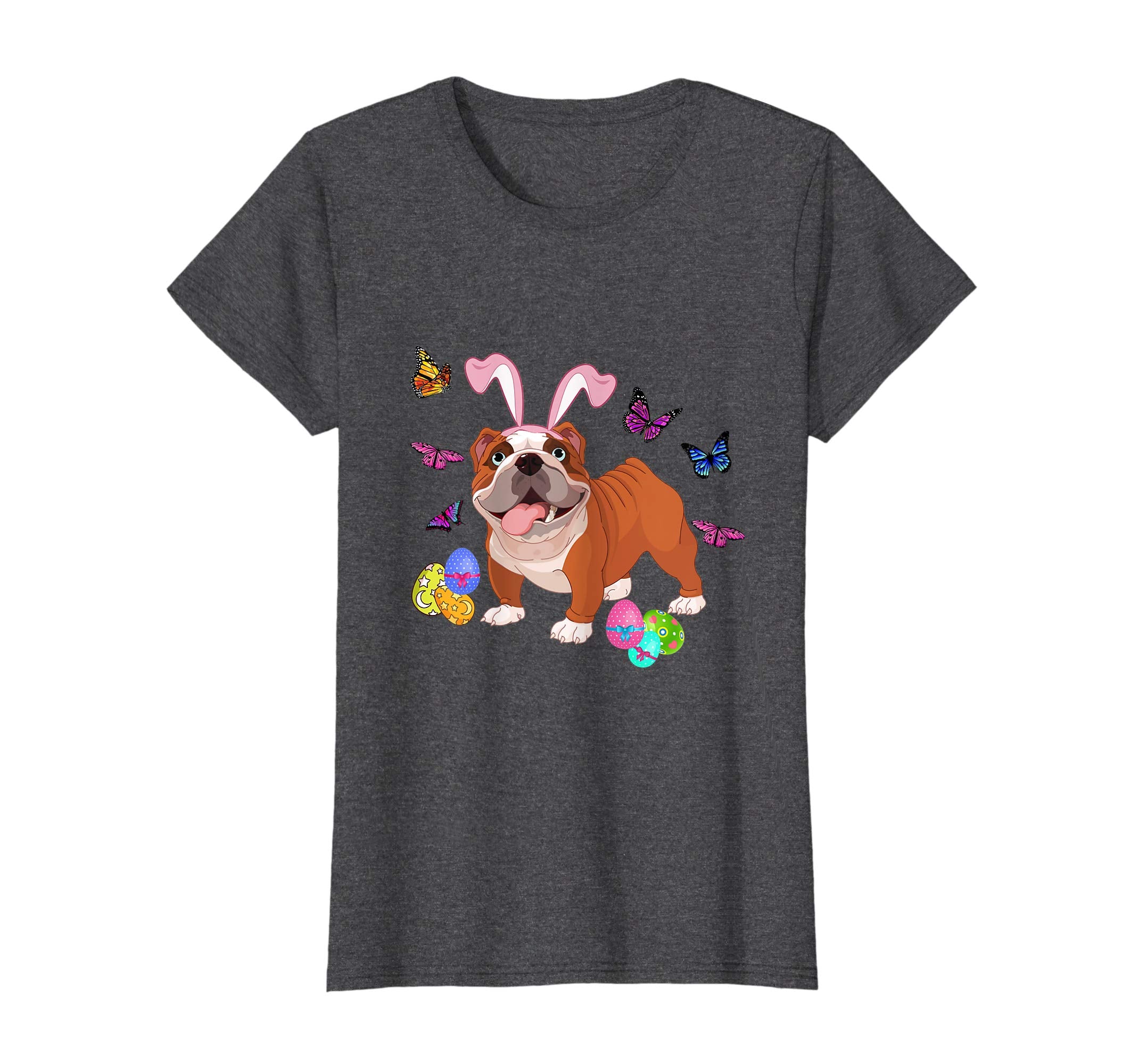 Bulldog Bunny Rabbit Happy Easter Day T-Shirt