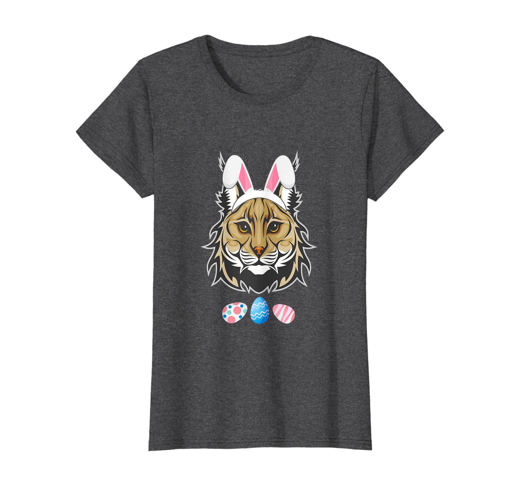 Funny Easter Lynx With Bunny Ears And Eggs T Shirt