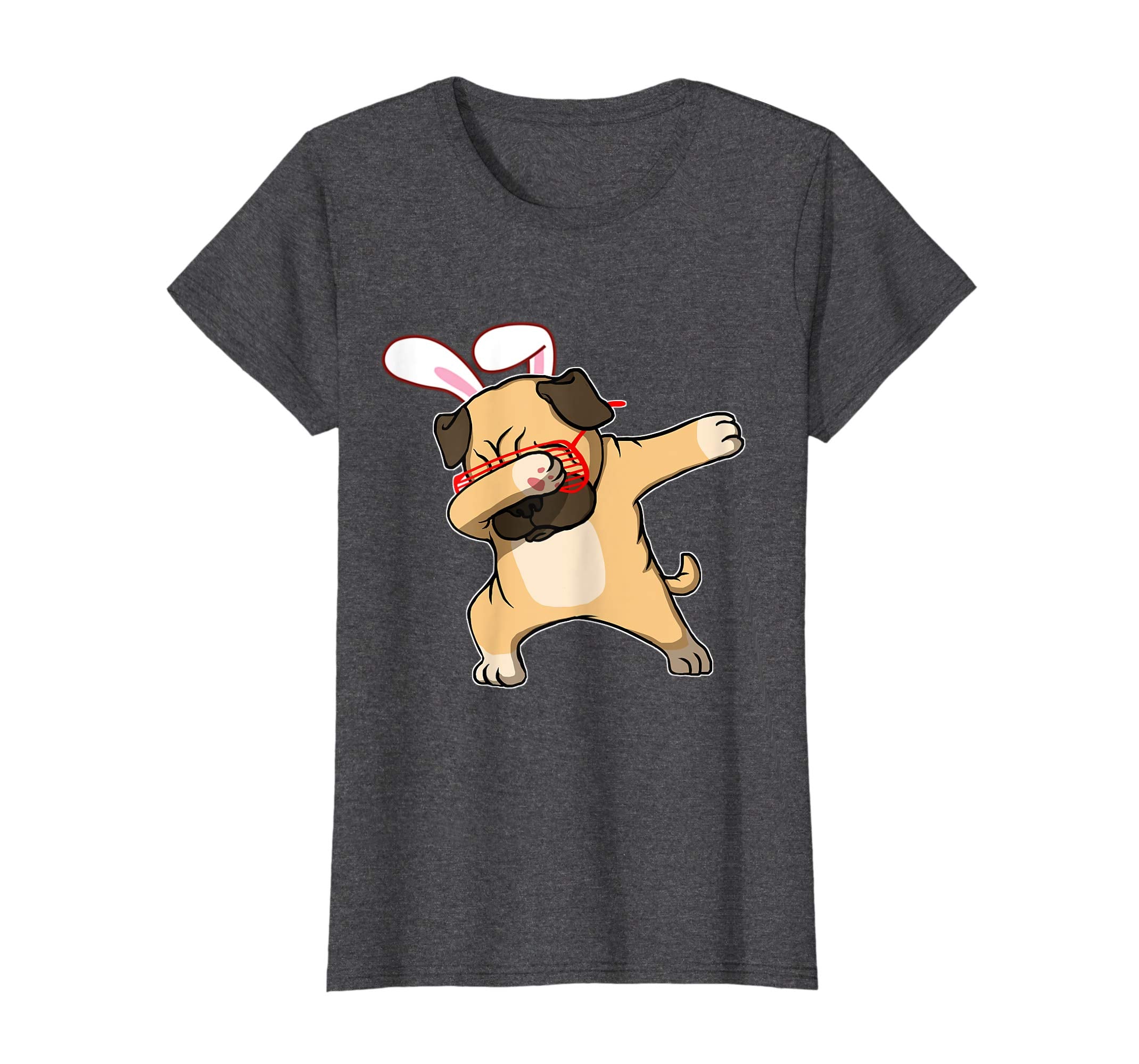Easter Bunny Dabbing Pug Dog Tshirt Rabbit Ears Animal Gift