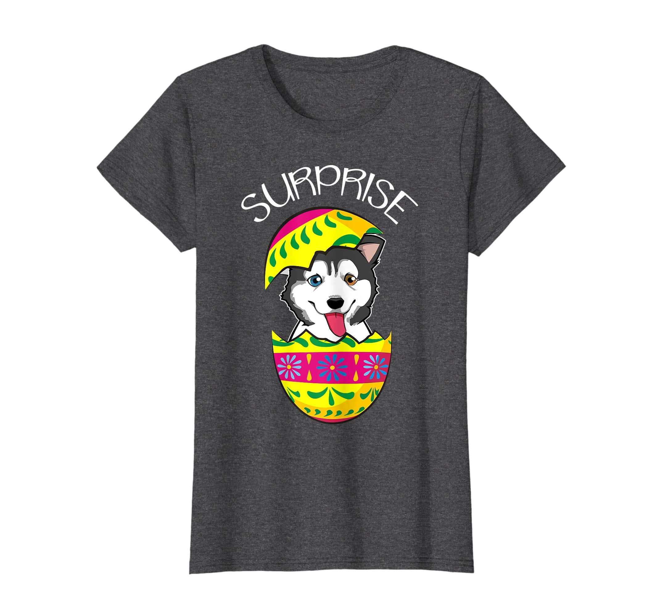 Cute Puppy Siberian Husky Hatches Easter Egg Easter T-Shirt
